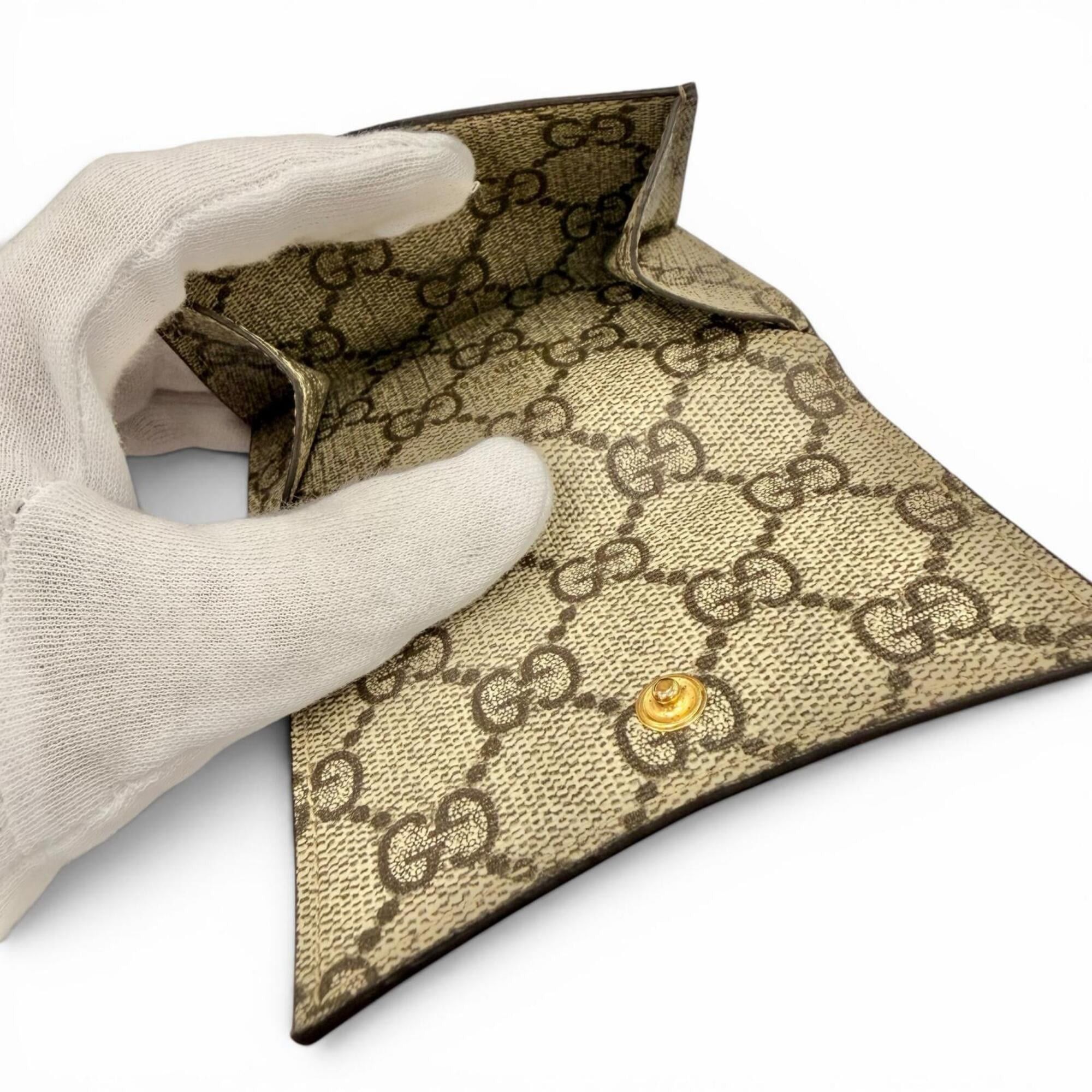 Gucci GUCCI x BALENCIAGA 681700 GG Supreme Canvas The Hacker Project Logo Plate Compact Tri-fold Wallet Beige Brown Gold Hardware Made in Italy Women's Comes with Dust Bag Size ONE SIZE - 7 Thumbnail