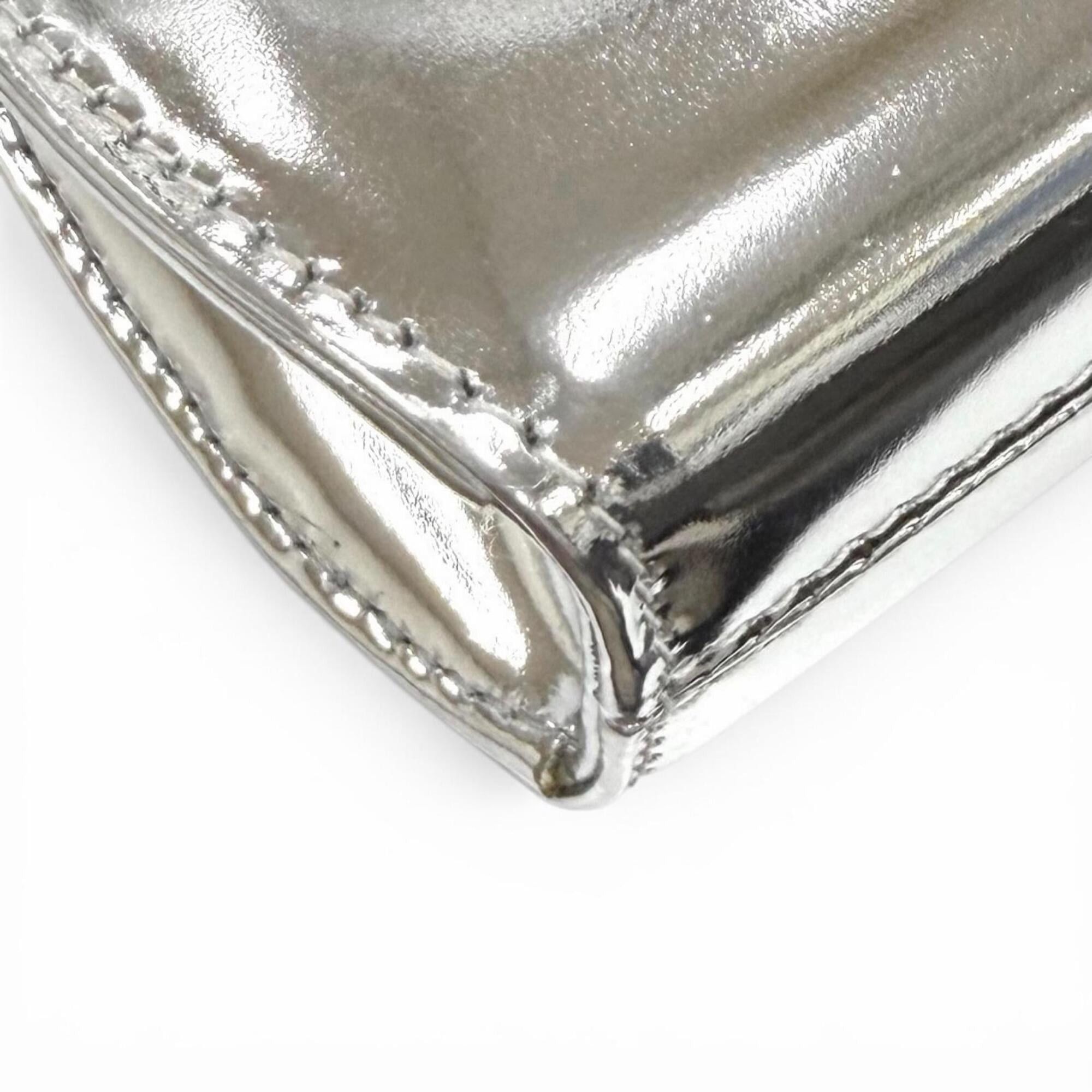 Salvatore Ferragamo Salvatore Ferragamo FERRAGAMO Wanda Mini Gancini Leather 2-Way Chain Shoulder Pouch Bag, Silver, Made in Italy, Women's, with Dust Bag Size ONE SIZE - 8 Thumbnail