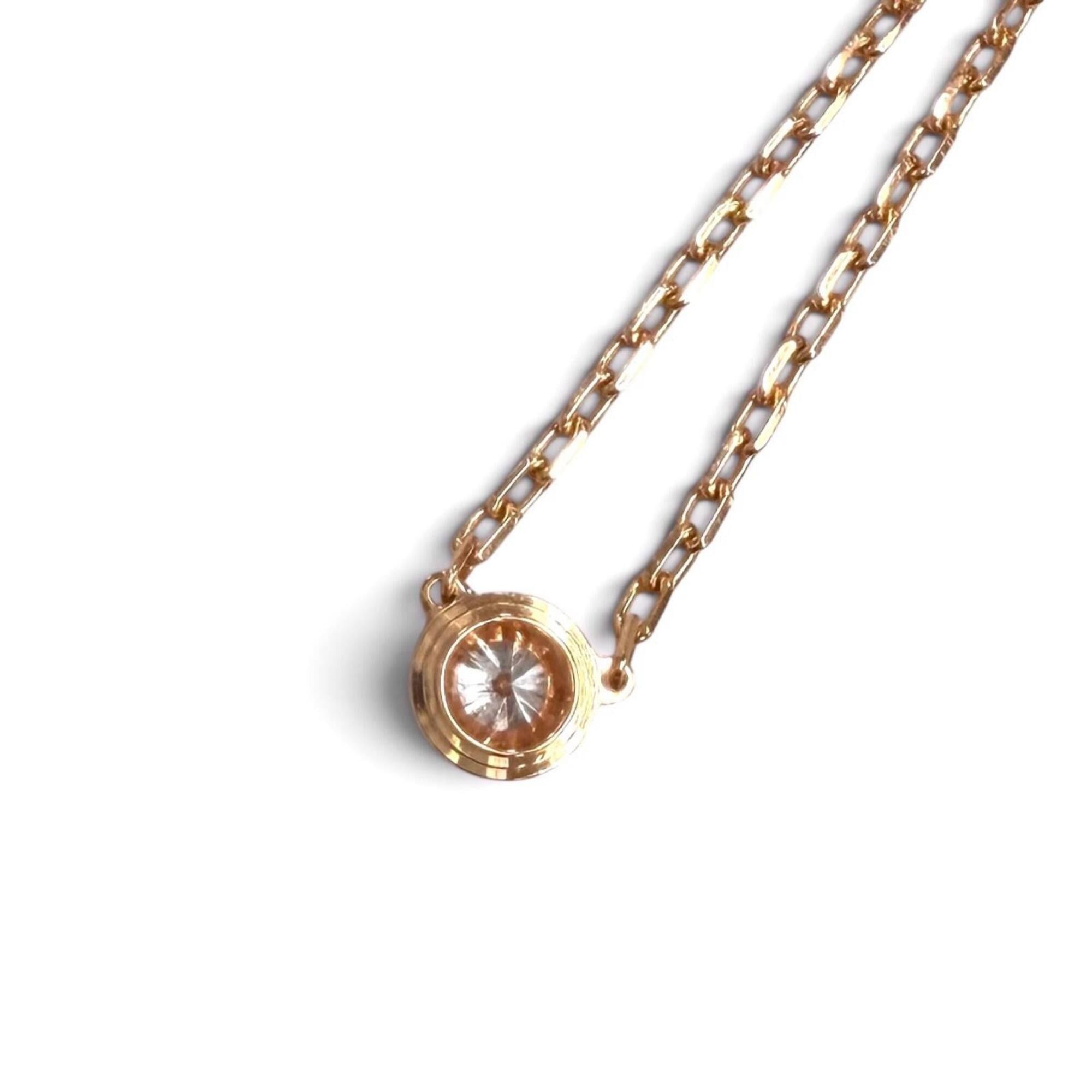 Cartier Cartier Damour SM AU750 Diamond Necklace, 41.3cm, Pink Gold, Total Weight 2.79g, Women's, with Dust Bag. Size ONE SIZE - 3 Thumbnail
