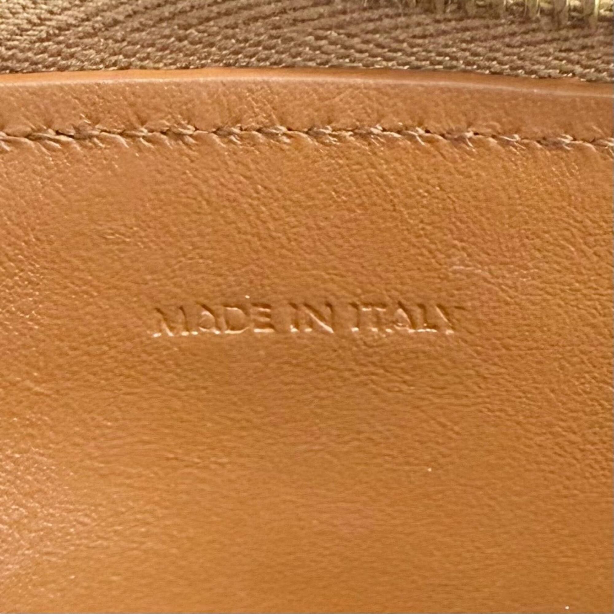 Celine CELINE 10E383DR8 Smooth Calfskin Cuile Triomphe Chain Clutch Shoulder Bag, Tan Brown, Made in Italy, Women's, with Dust Bag Size ONE SIZE - 11 Thumbnail