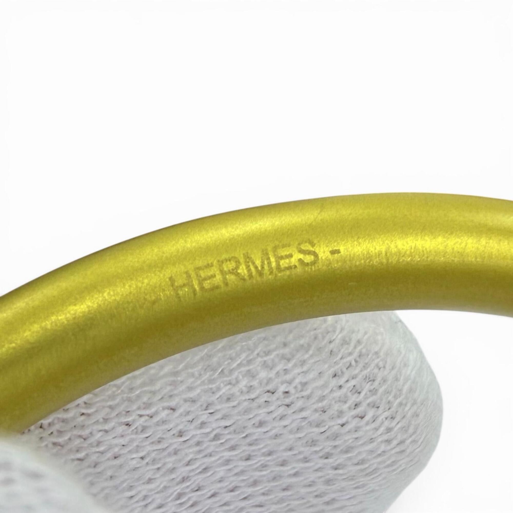 Hermes HERMES Loop Grand Necklace, Leather Trim Pendant, Yellow (Jaune), Women's, with Box and Dust Bag. Size ONE SIZE - 8 Thumbnail