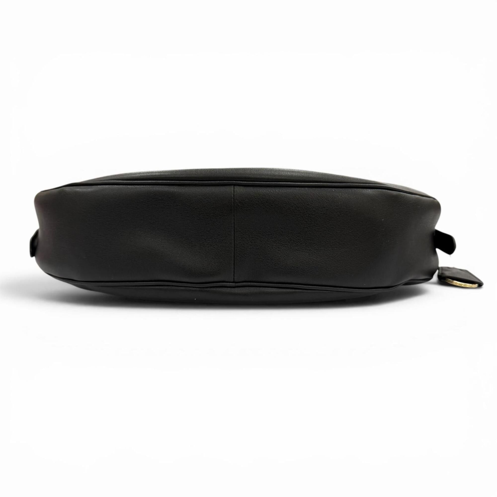 Prada PRADA 1BC255 Demi-Lune Triangle Logo Leather Shoulder Bag, Black, Made in Italy, Women's, with Dust Bag Size ONE SIZE - 5 Thumbnail