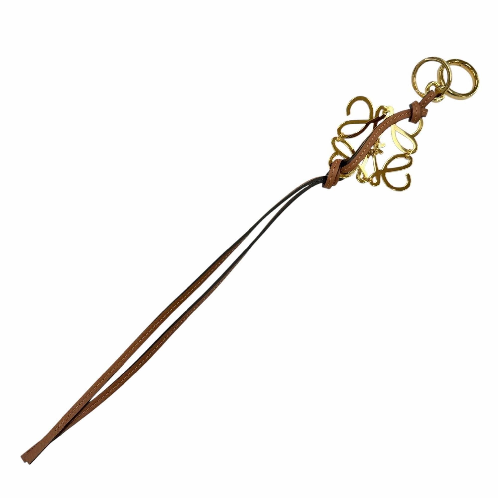 Loewe LOEWE C821232X01 Classic Calf Tan Anagram Keychain Bag Charm with Gold Hardware, Made in Spain, Women's, Comes Box and Dust Bag. Size ONE SIZE - 4 Thumbnail