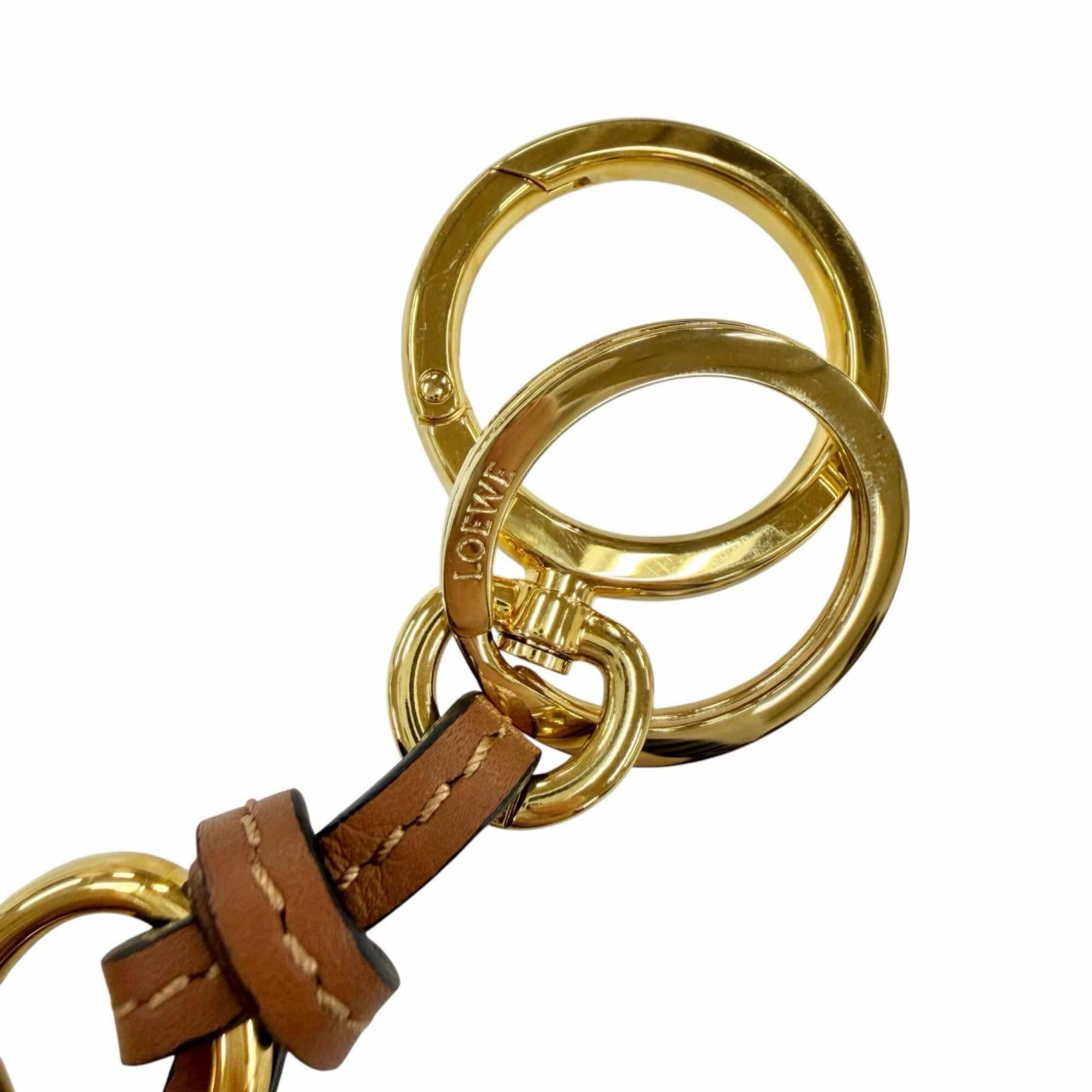Loewe LOEWE C821232X01 Classic Calf Tan Anagram Keychain Bag Charm with Gold Hardware, Made in Spain, Women's, Comes Box and Dust Bag. Size ONE SIZE - 7 Thumbnail