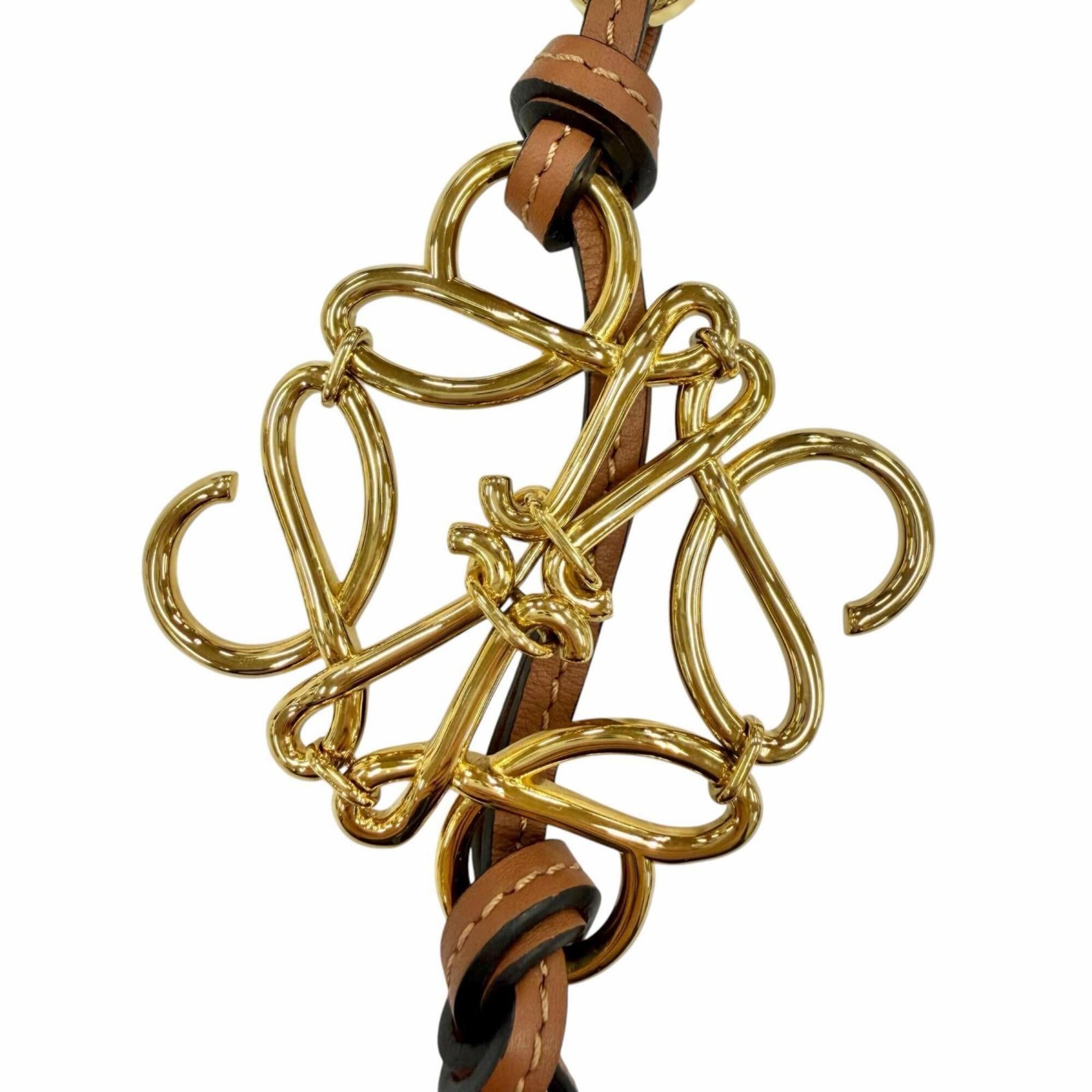 Loewe LOEWE C821232X01 Classic Calf Tan Anagram Keychain Bag Charm with Gold Hardware, Made in Spain, Women's, Comes Box and Dust Bag. Size ONE SIZE - 5 Thumbnail