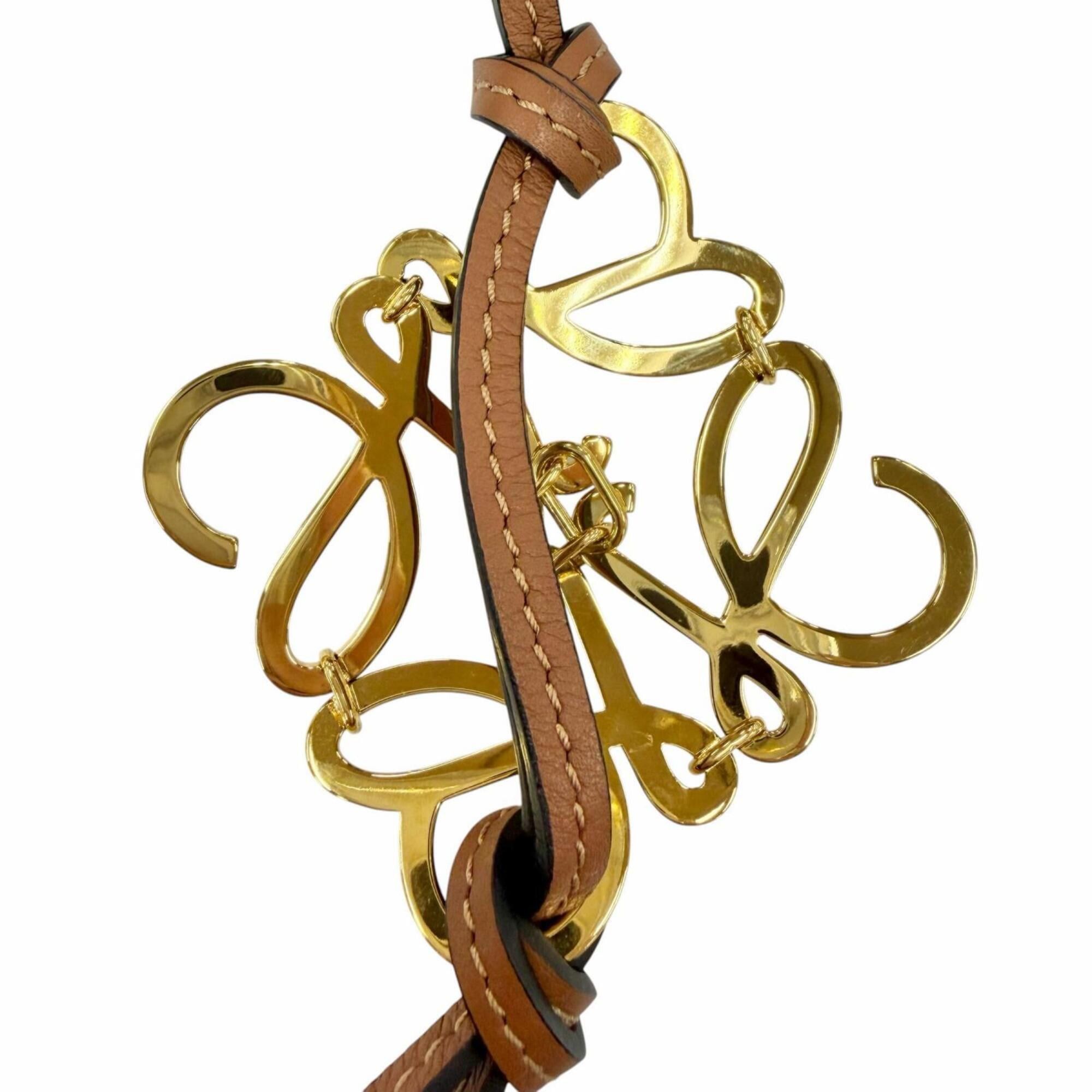Loewe LOEWE C821232X01 Classic Calf Tan Anagram Keychain Bag Charm with Gold Hardware, Made in Spain, Women's, Comes Box and Dust Bag. Size ONE SIZE - 6 Thumbnail