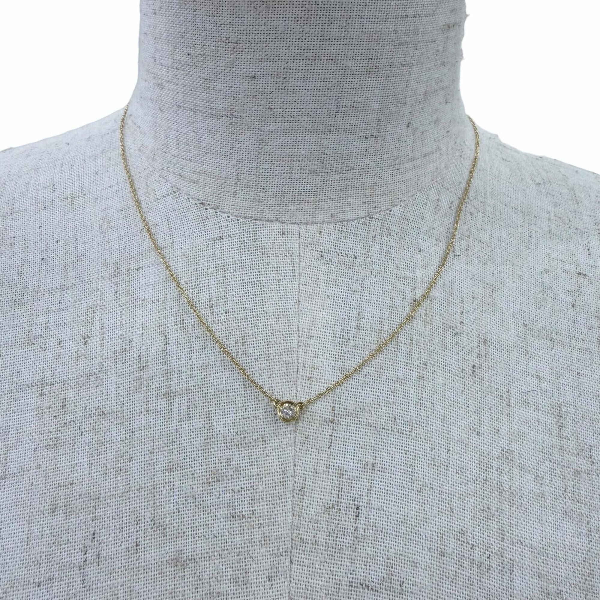 Tiffany & Co. TIFFANY&Co. Tiffany & Co. Elsa Peretti Diamond by the Yard Single Pendant AU750 (YG) 0.17ct Necklace Yellow Gold Weight 2.0g Women's Size ONE SIZE - 3 Thumbnail