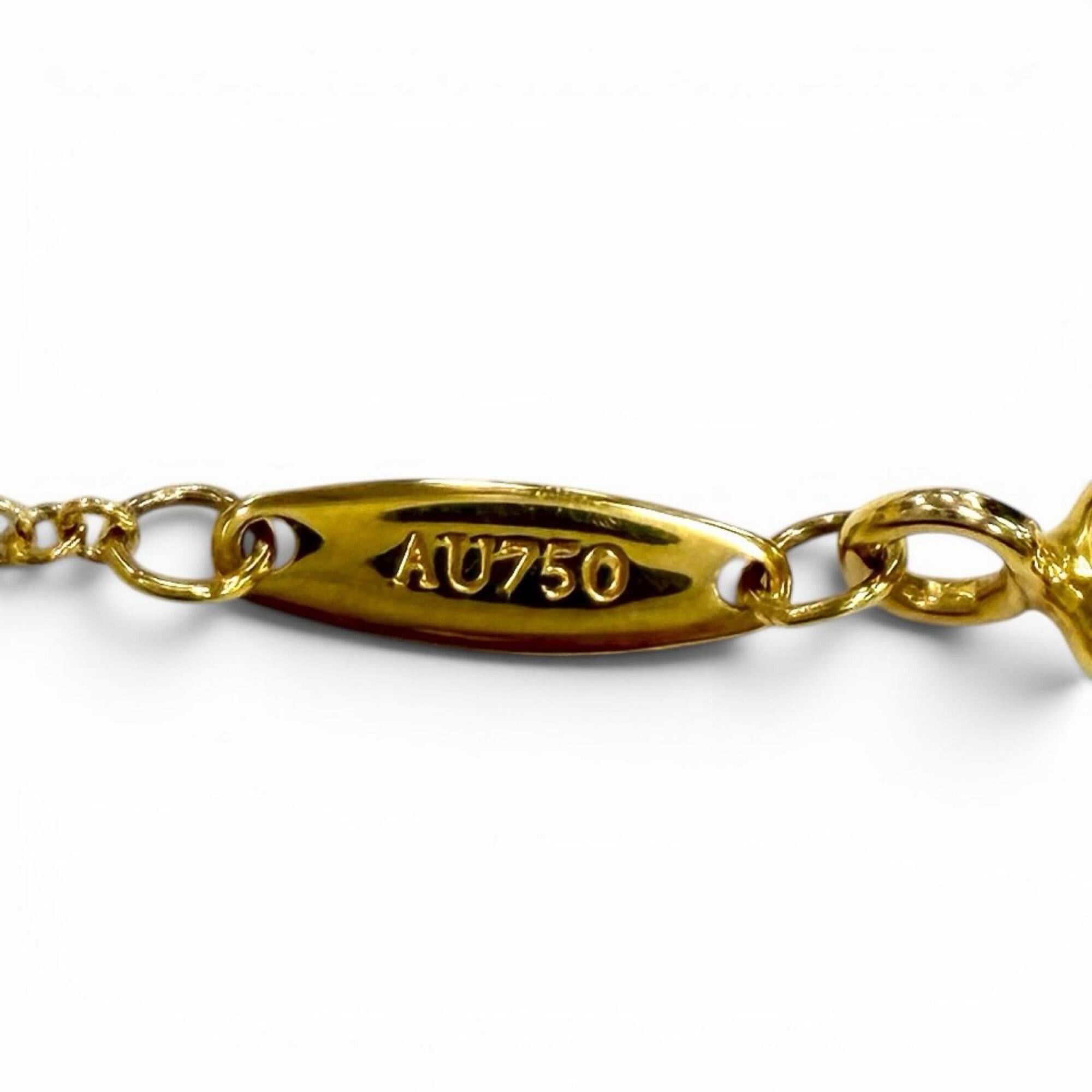 Tiffany & Co. TIFFANY&Co. Tiffany Elsa Peretti By the Yard 1P Diamond Necklace 750 (YG) approx. 0.03ct Diameter 3.4mm Yellow Gold Weight 1.98g Women's Size ONE SIZE - 7 Thumbnail