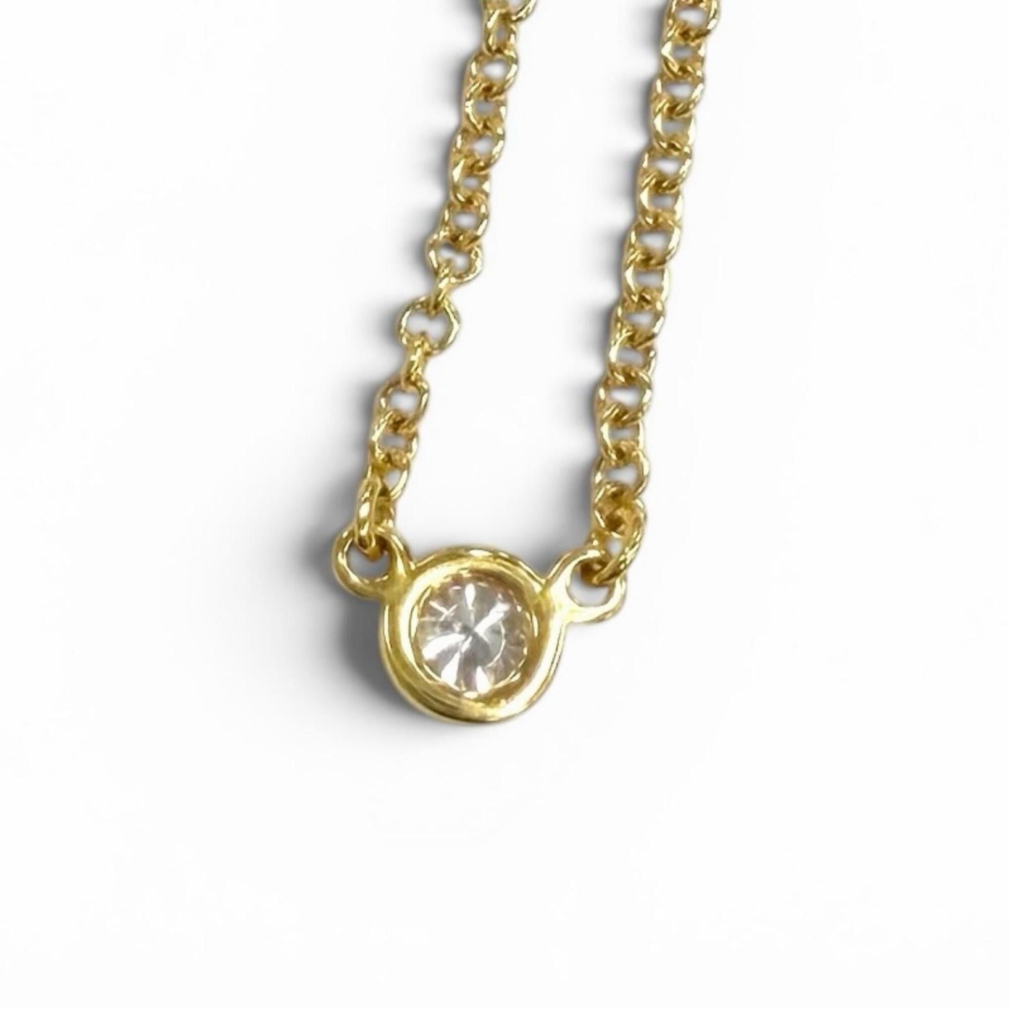 Tiffany & Co. TIFFANY&Co. Tiffany Elsa Peretti By the Yard 1P Diamond Necklace 750 (YG) approx. 0.03ct Diameter 3.4mm Yellow Gold Weight 1.98g Women's Size ONE SIZE - 2 Thumbnail