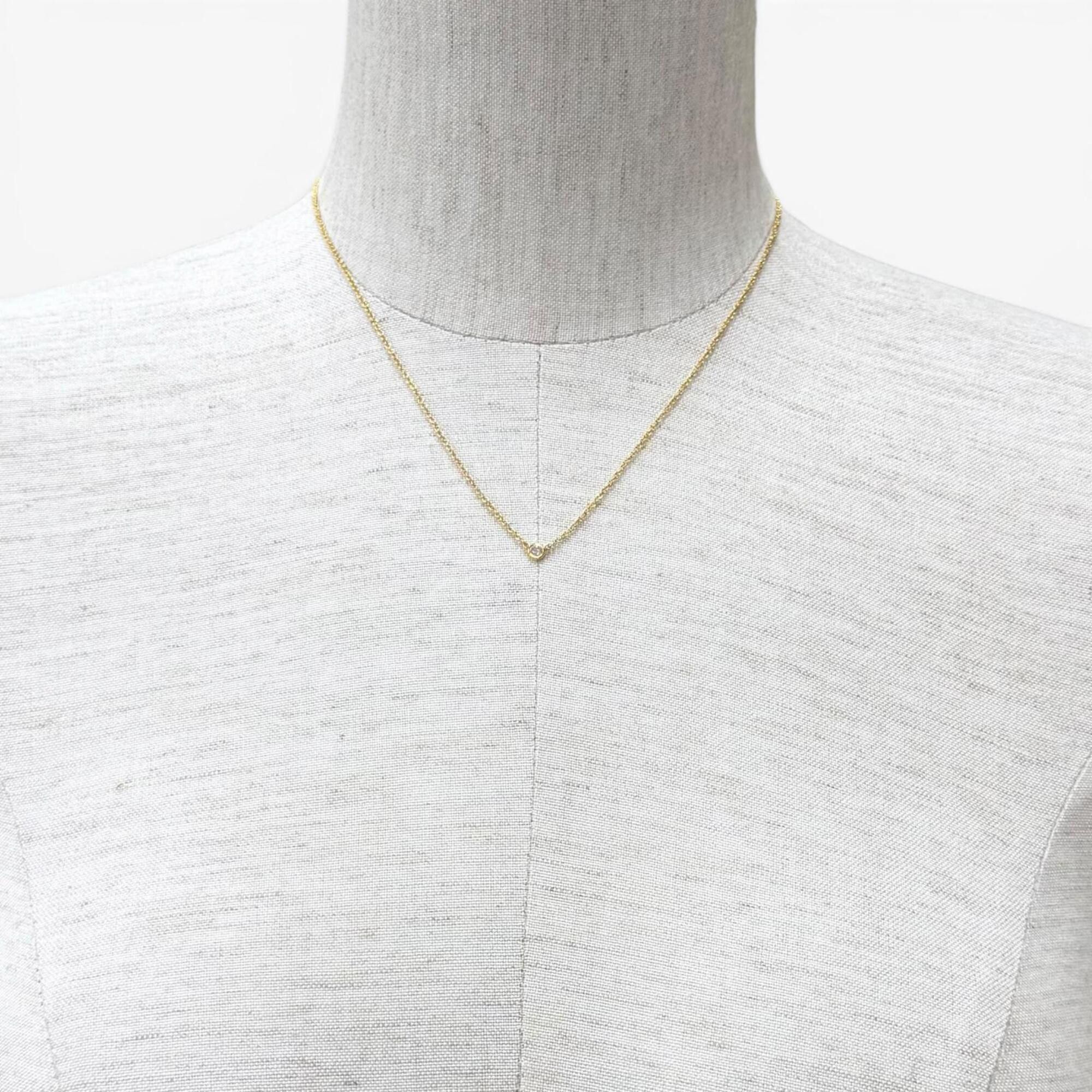 Tiffany & Co. TIFFANY&Co. Tiffany Elsa Peretti By the Yard 1P Diamond Necklace 750 (YG) approx. 0.03ct Diameter 3.4mm Yellow Gold Weight 1.98g Women's Size ONE SIZE - 3 Thumbnail