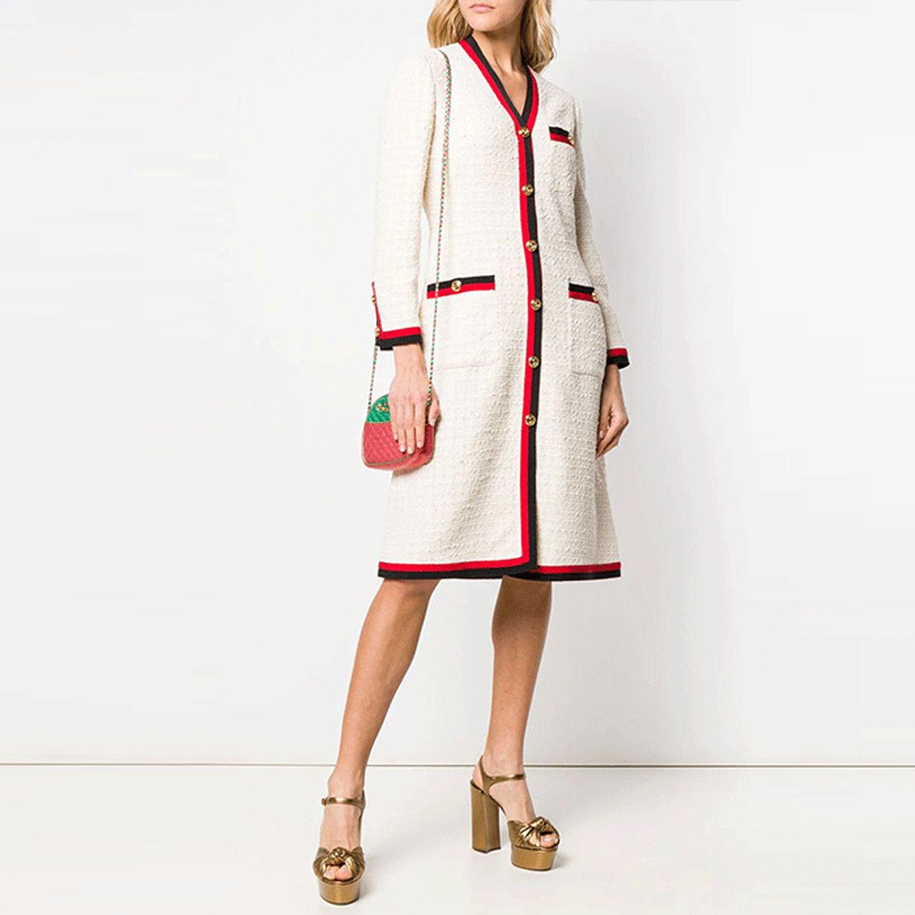 Gucci Gucci Tweed Web Trim Dress Size 36 Size XS / US 0-2 / IT 36-38 - 6 Thumbnail