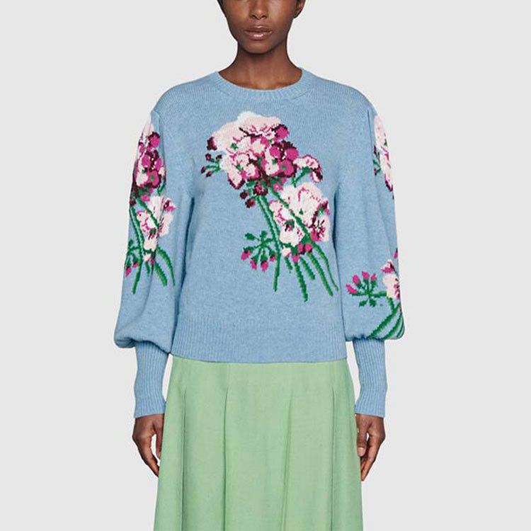 Gucci Gucci Floral Knit Wool Sweater Size L Size L / US 10 / IT 46 - 5 Thumbnail