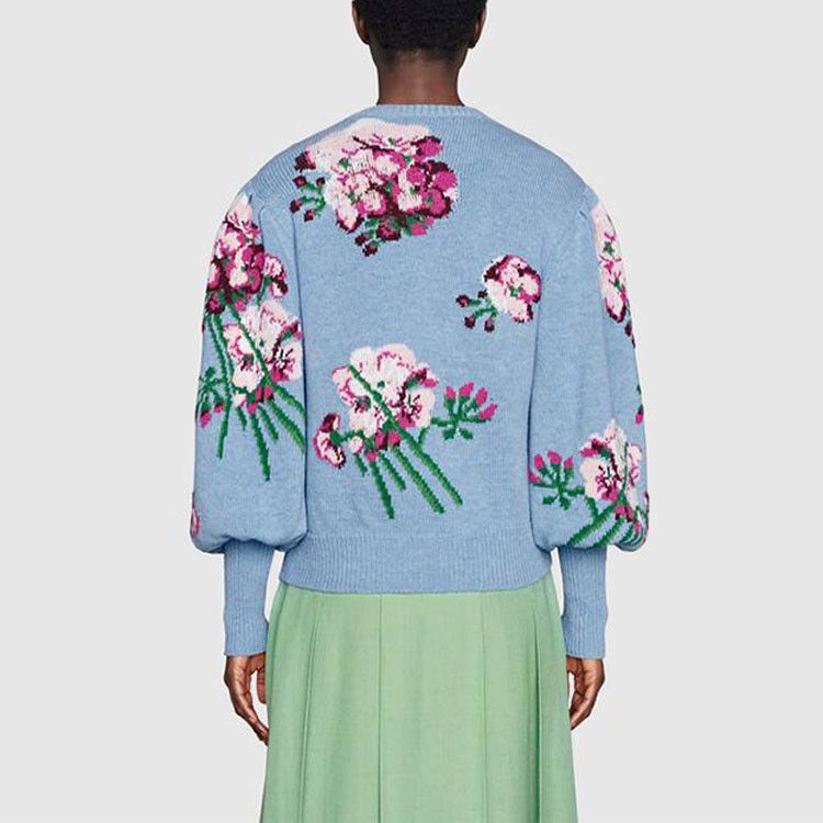 Gucci Gucci Floral Knit Wool Sweater Size L Size L / US 10 / IT 46 - 6 Thumbnail