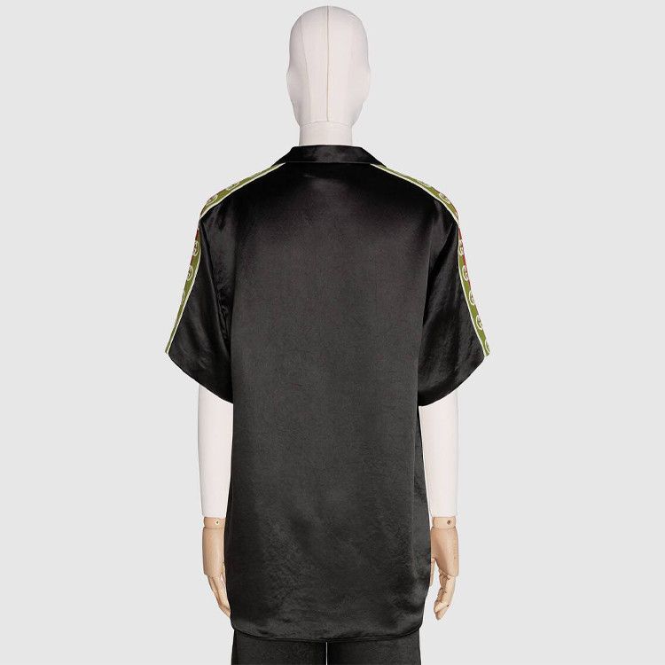 Gucci Gucci Logo Tape Acetate Shirt Size M Size US M / EU 48-50 / 2 - 7 Thumbnail