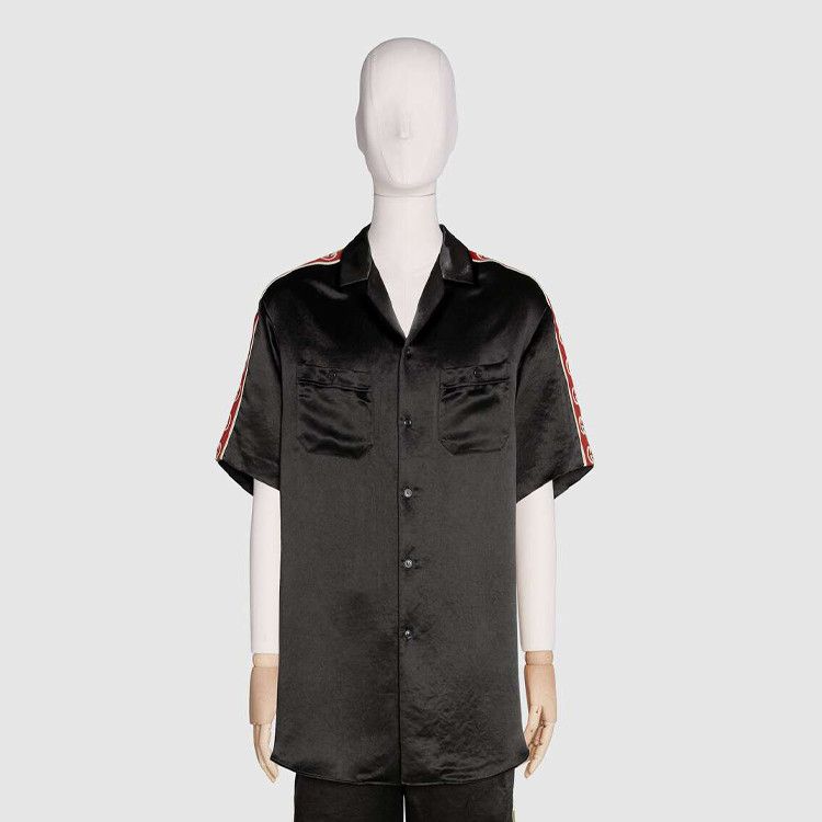 Gucci Gucci Logo Tape Acetate Shirt Size M Size US M / EU 48-50 / 2 - 8 Thumbnail