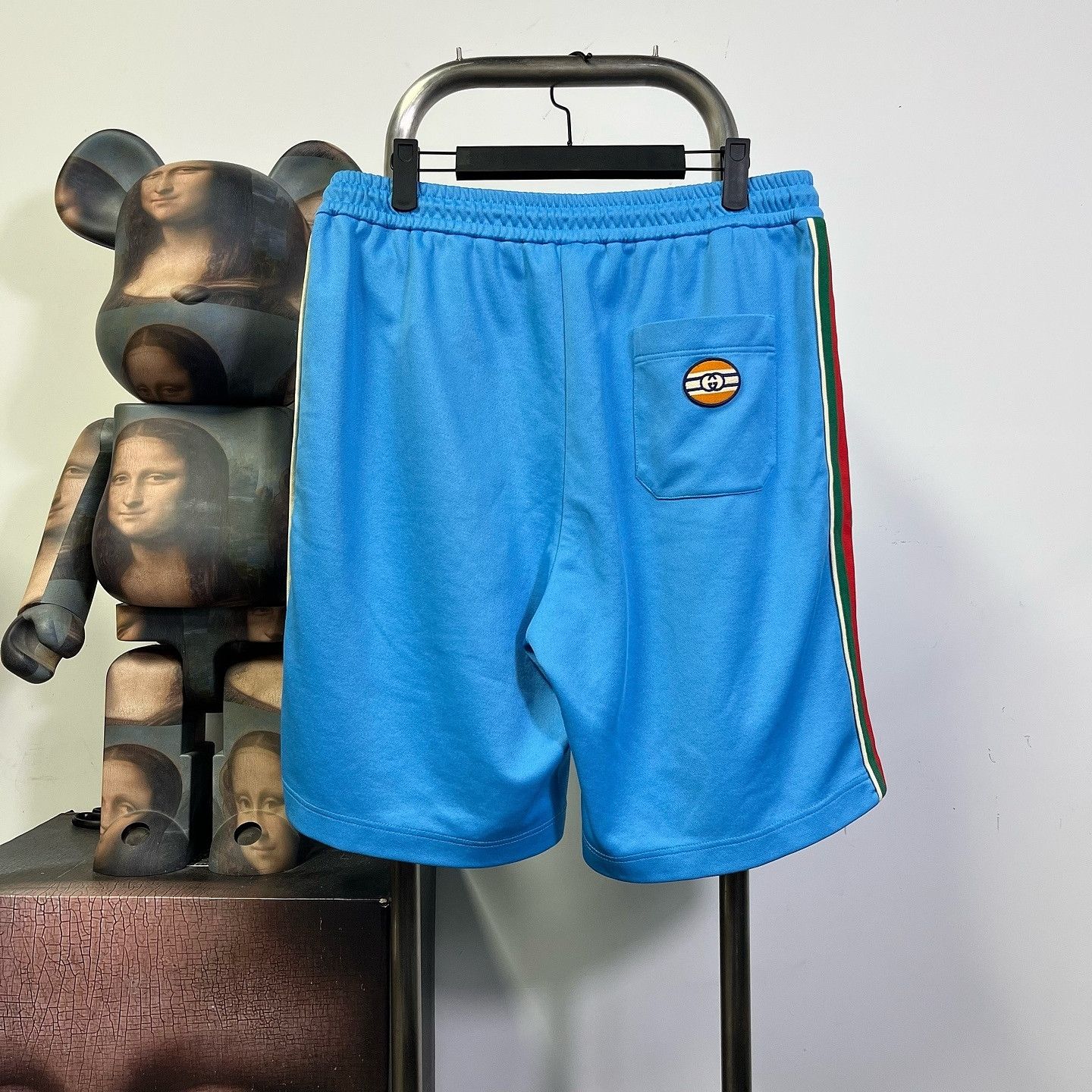 Gucci Gucci Striped Logo Sweatshorts Blue Size L Size US 32 / EU 48 - 2 Thumbnail