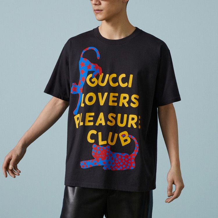 Gucci Gucci Lovers Pleasure Club Logo T-Shirt Black Size M Size US M / EU 48-50 / 2 - 7 Thumbnail