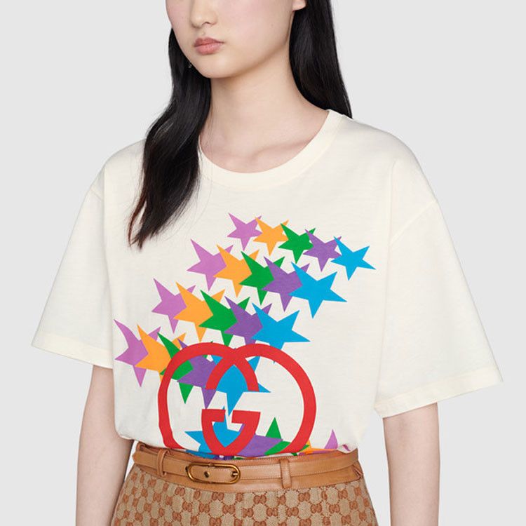 Gucci Gucci Star Print GG Logo T-Shirt Size XS Size XS / US 0-2 / IT 36-38 - 12 Thumbnail