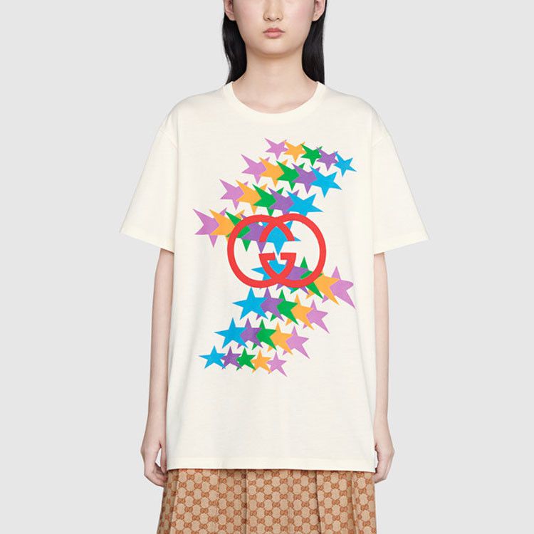 Gucci Gucci Star Print GG Logo T-Shirt Size XS Size XS / US 0-2 / IT 36-38 - 10 Thumbnail