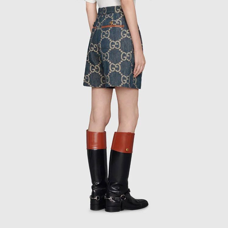 Gucci Gucci Monogram Denim Shorts Size 42 Size 28" / US 6 / IT 42 - 8 Thumbnail