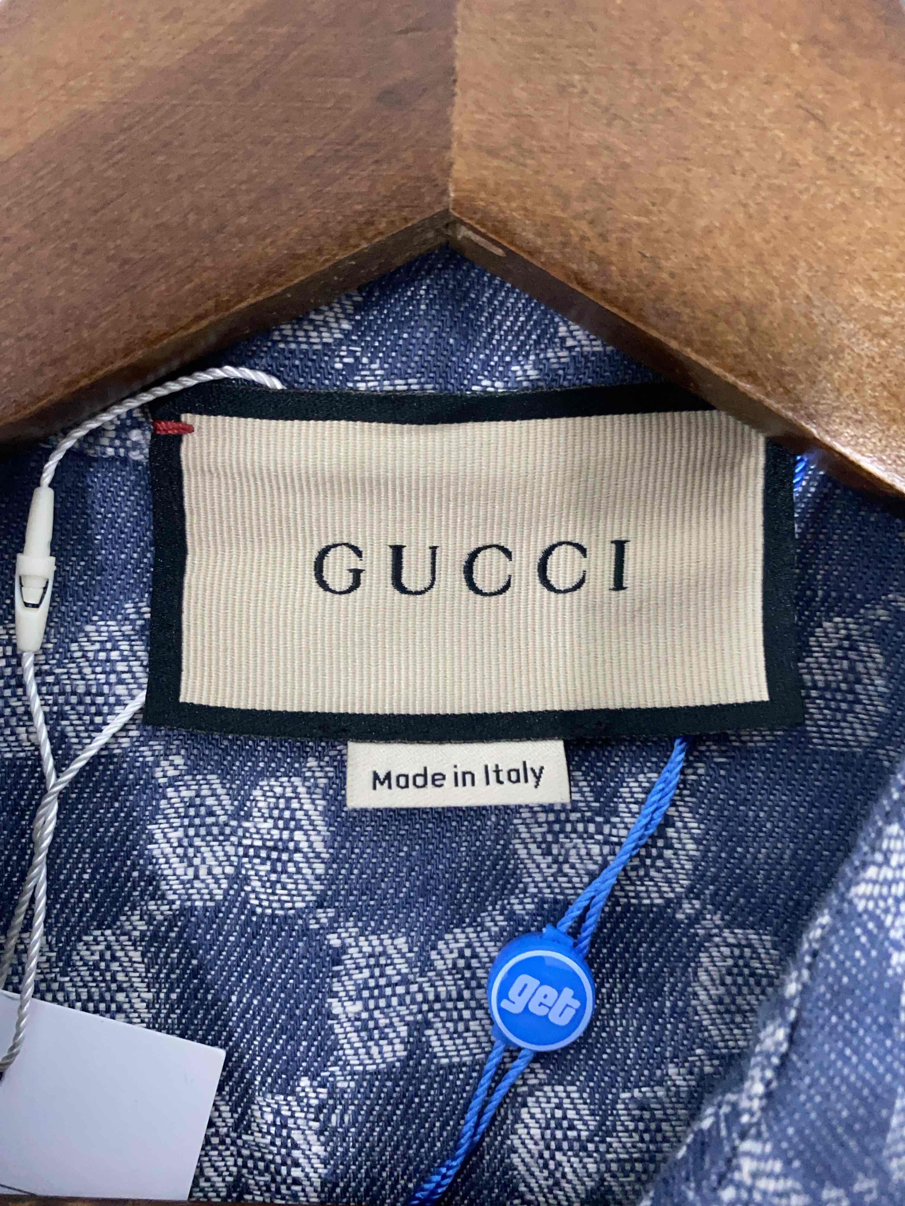 Gucci Gucci GG Jacquard Linen Button Up Shirt Size 42 Size M / US 6-8 / IT 42-44 - 3 Thumbnail