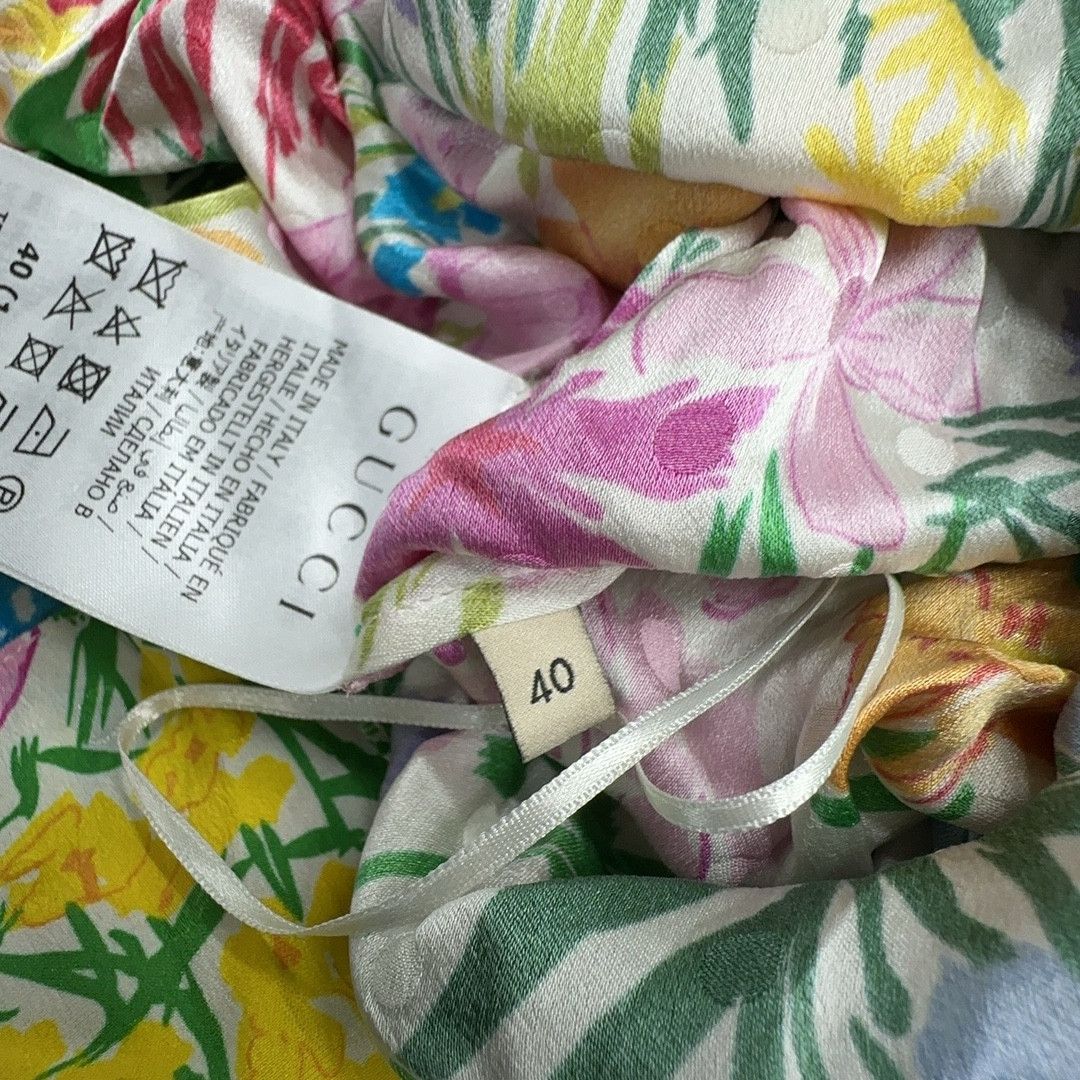 Gucci Gucci Ken Scott Floral Silk Midi Dress Size 40 Size S / US 4 / IT 40 - 4 Thumbnail