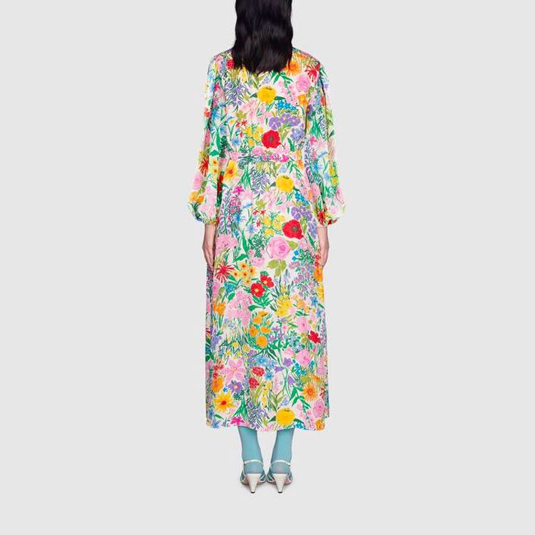 Gucci Gucci Ken Scott Floral Silk Midi Dress Size 40 Size S / US 4 / IT 40 - 13 Thumbnail