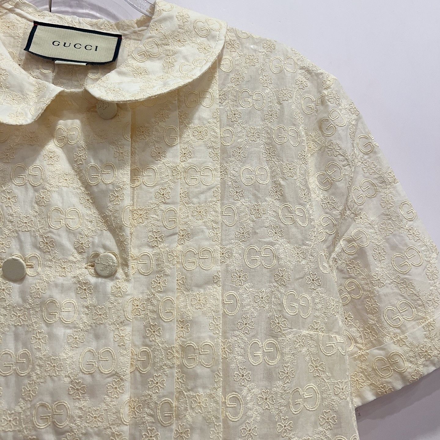 Gucci Gucci GG Embroidery Peter Pan Collar Blouse Size 44 Size M / US 6-8 / IT 42-44 - 8 Thumbnail