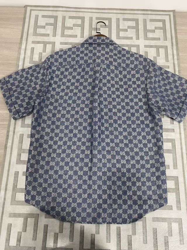 Gucci Gucci GG Monogram Linen Button Up Shirt Size 42 Size M / US 6-8 / IT 42-44 - 2 Thumbnail