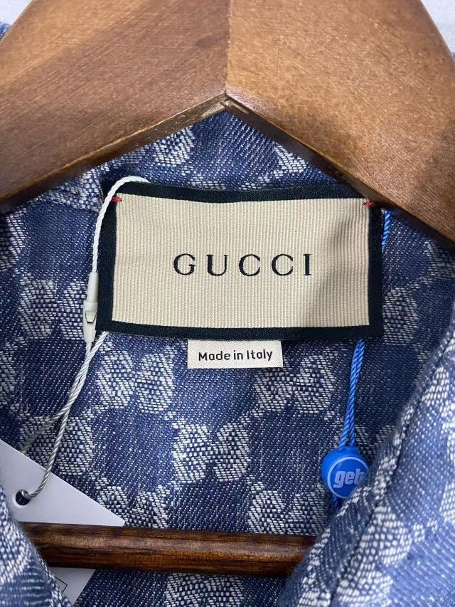 Gucci Gucci GG Monogram Linen Button Up Shirt Size 42 Size M / US 6-8 / IT 42-44 - 3 Thumbnail
