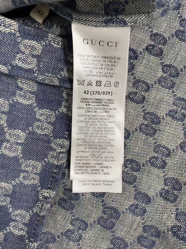 Gucci Gucci GG Monogram Linen Button Up Shirt Size 42 Size M / US 6-8 / IT 42-44 - 4 Thumbnail