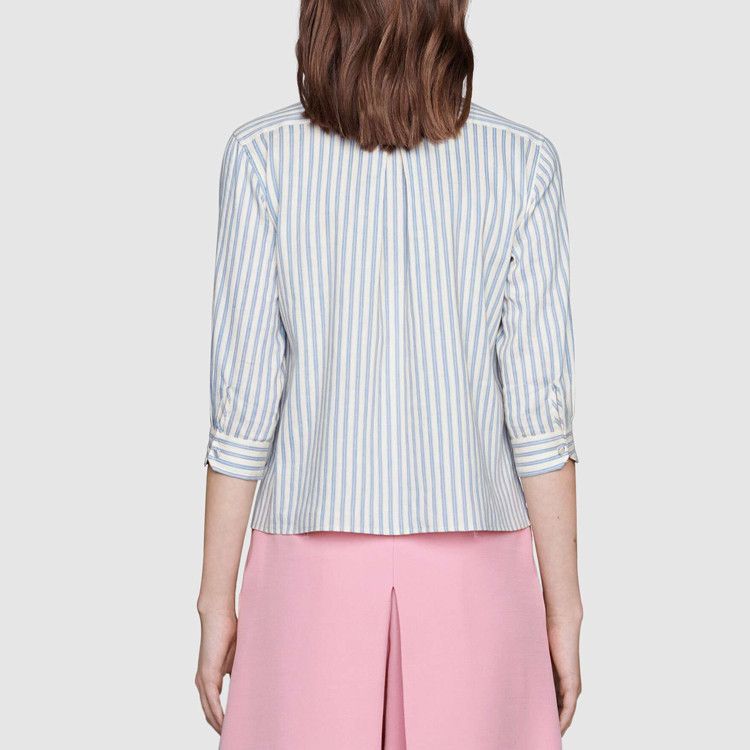 Gucci Gucci Striped Floral Patch Button Up Size 36 Size XS / US 0-2 / IT 36-38 - 8 Thumbnail