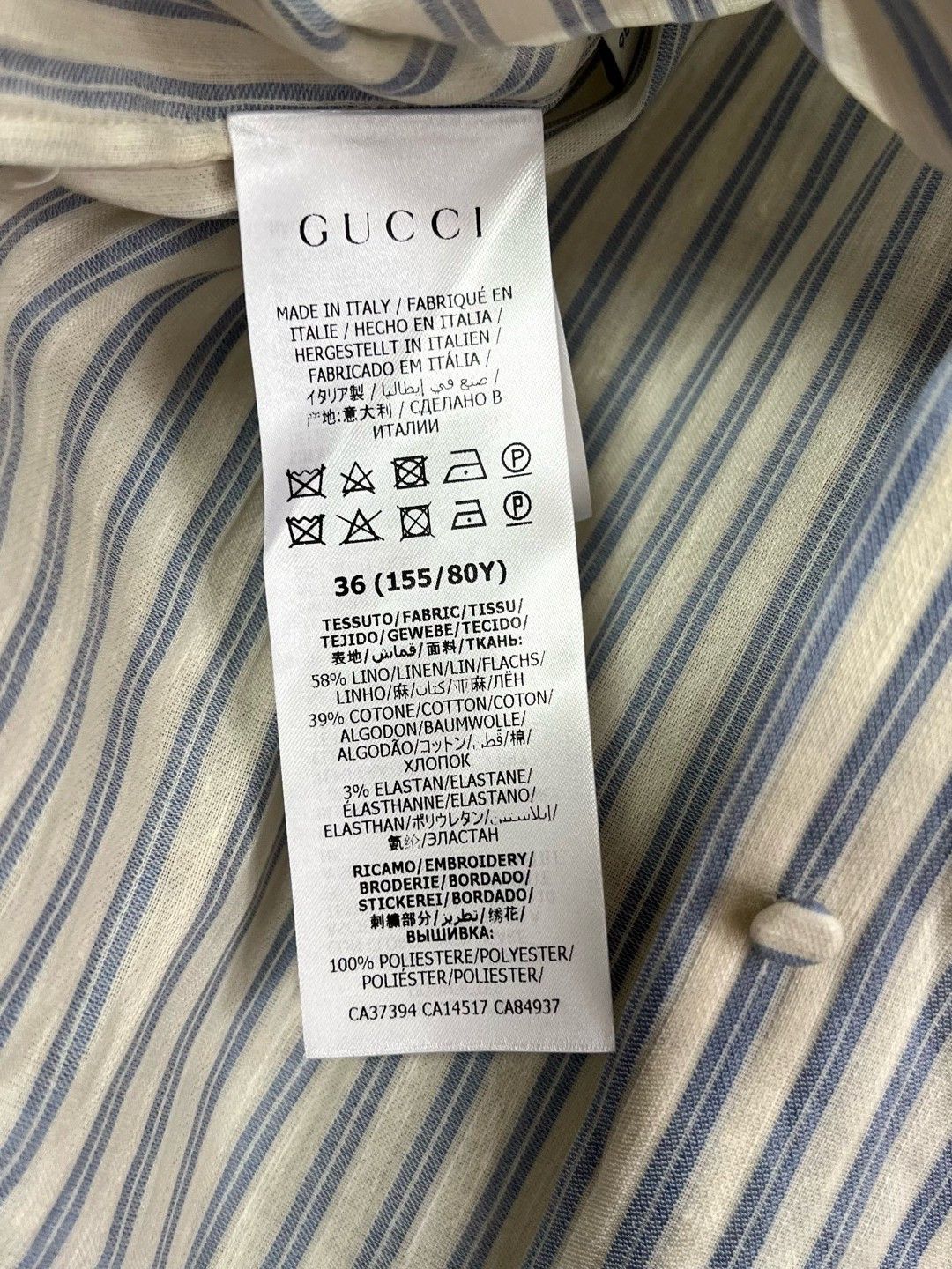 Gucci Gucci Striped Floral Patch Button Up Size 36 Size XS / US 0-2 / IT 36-38 - 4 Thumbnail