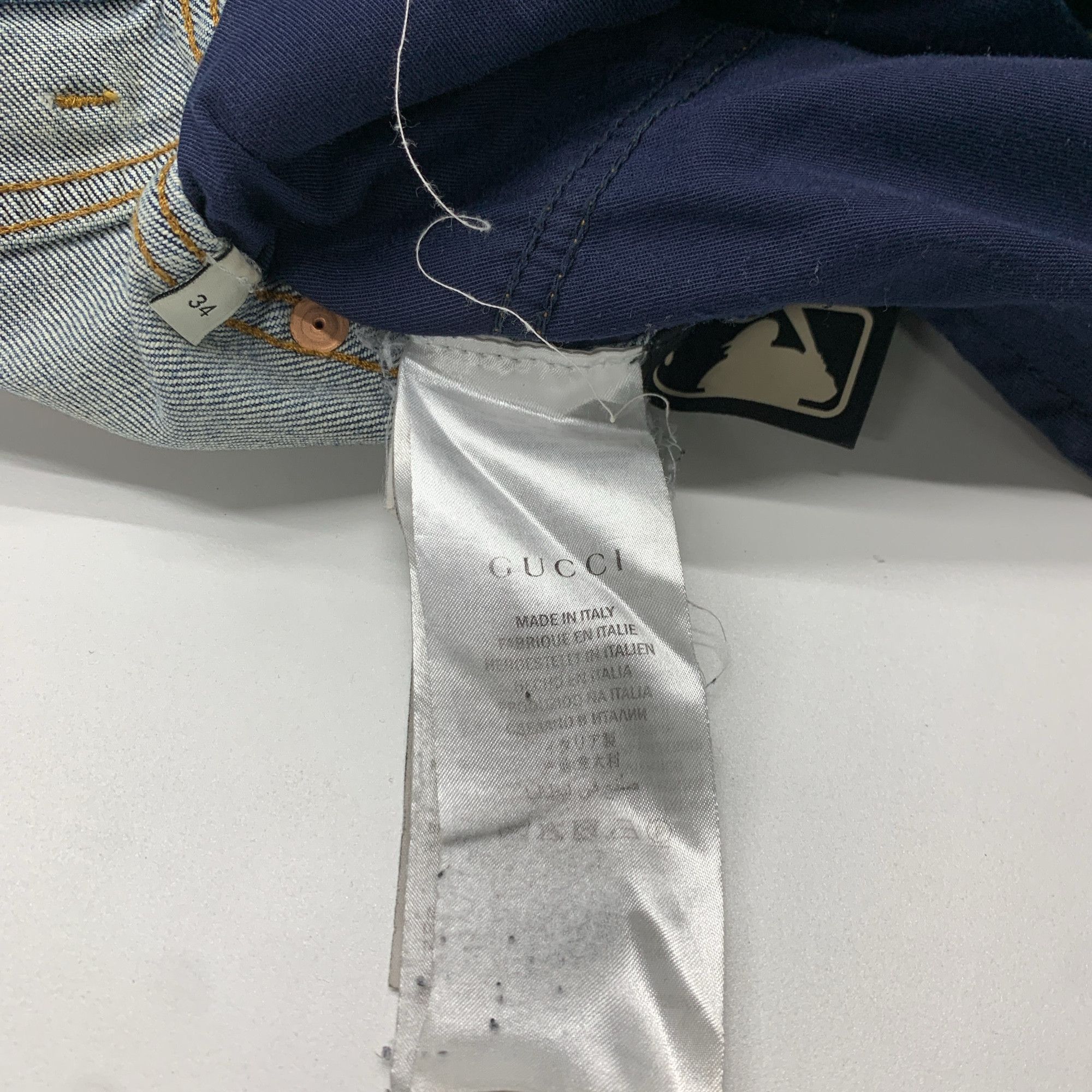 Gucci Gucci x New York Yankees NY Logo Denim Jeans Size 34 Size US 34 / EU 50 - 4 Thumbnail