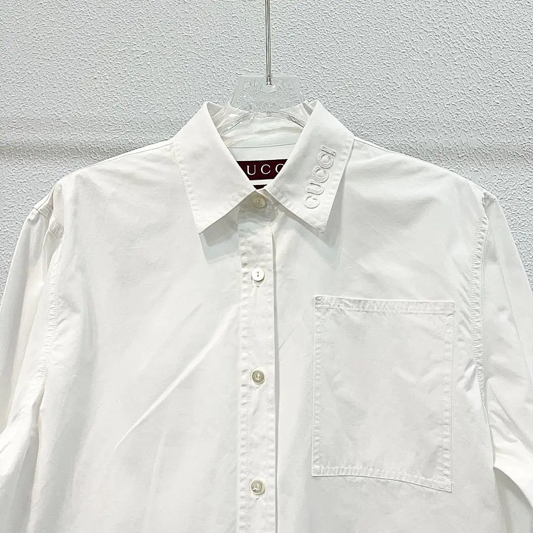 Gucci Gucci Embroidered Logo Button Up Shirt Size 36 Size XS / US 0-2 / IT 36-38 - 6 Thumbnail