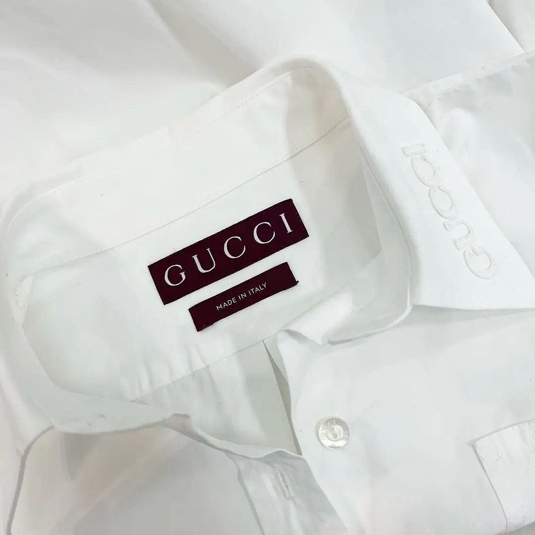 Gucci Gucci Embroidered Logo Button Up Shirt Size 36 Size XS / US 0-2 / IT 36-38 - 3 Thumbnail