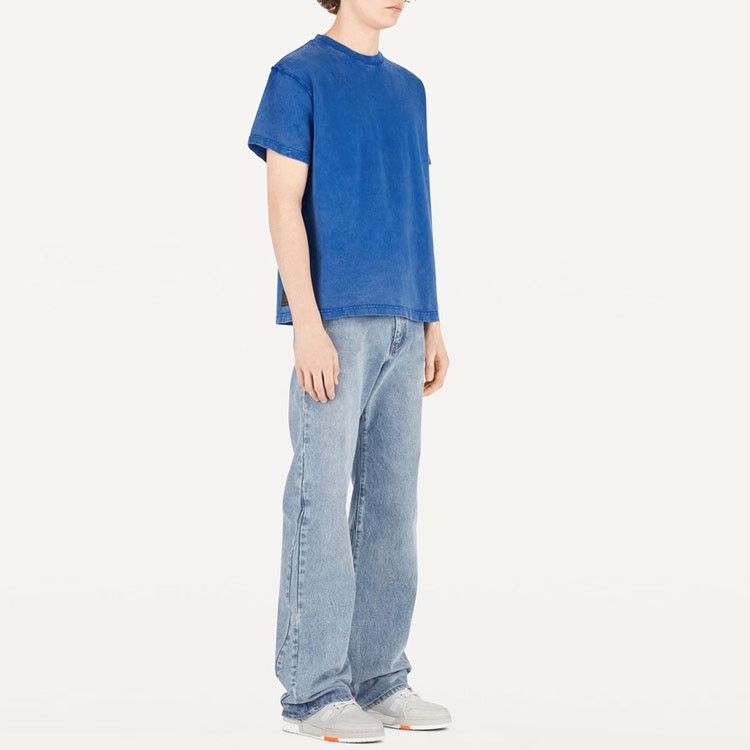 Louis Vuitton Louis Vuitton Blue Crewneck T-Shirt Size M Size US M / EU 48-50 / 2 - 12 Thumbnail