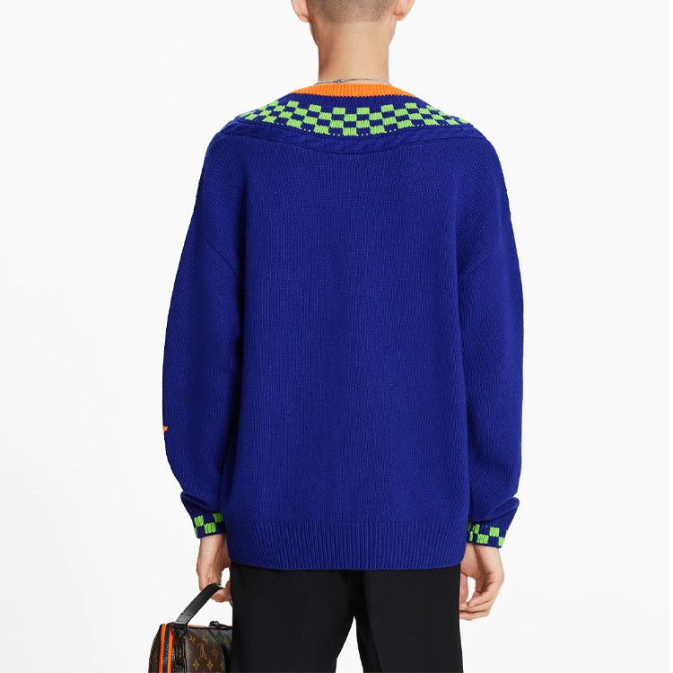Louis Vuitton Louis Vuitton Damier V-Neck Sweater Size XXL Size US XXL / EU 58 / 5 - 7 Thumbnail