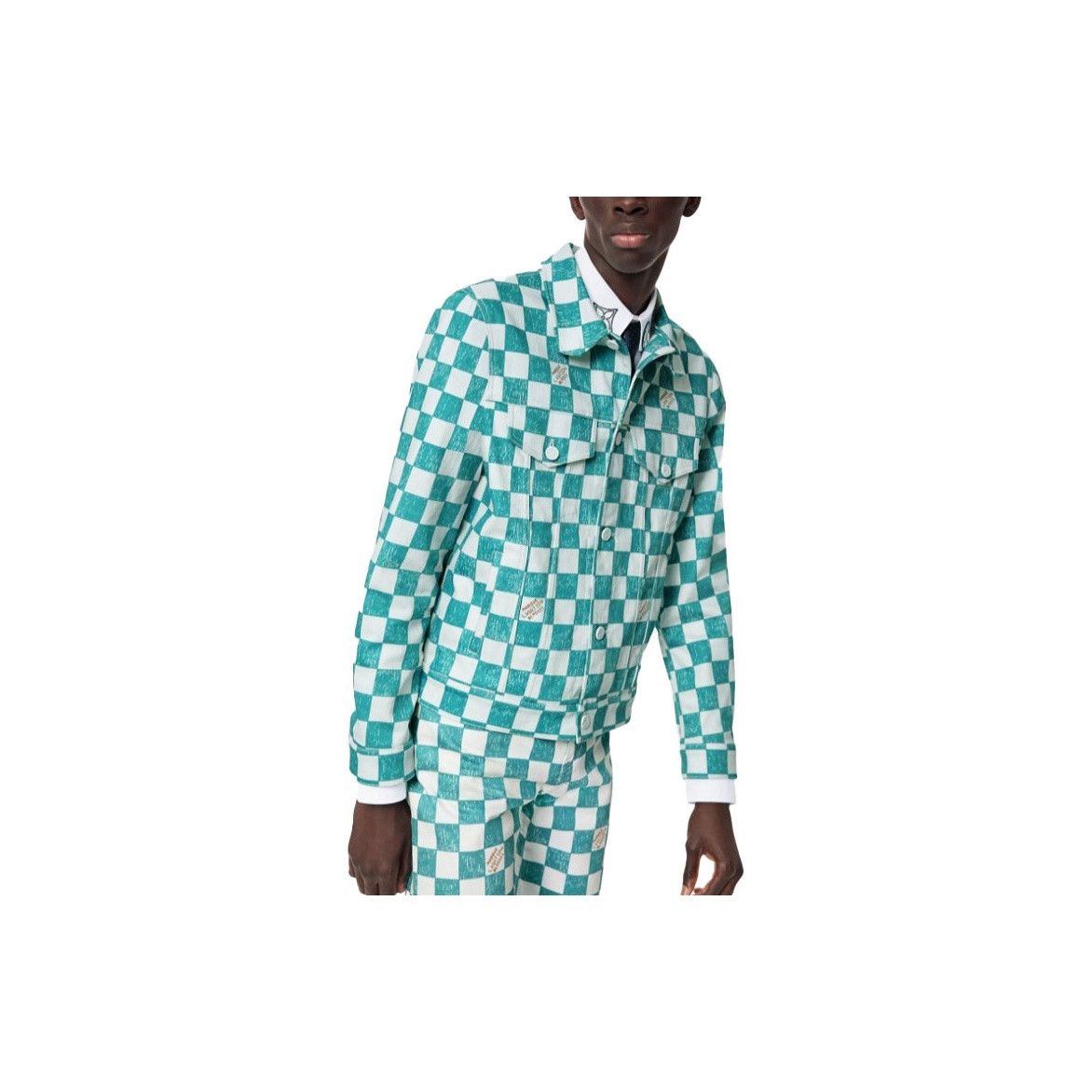 Louis Vuitton Louis Vuitton Green Checkered Denim Jacket Size S Size US S / EU 44-46 / 1 - 8 Thumbnail