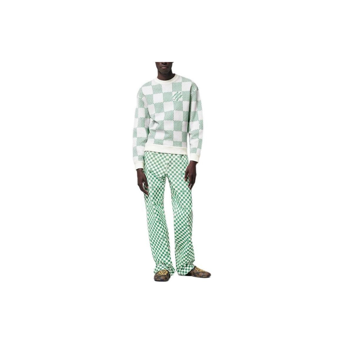 Louis Vuitton Louis Vuitton Damier Logo Sweatshirt Green M Size US M / EU 48-50 / 2 - 6 Thumbnail