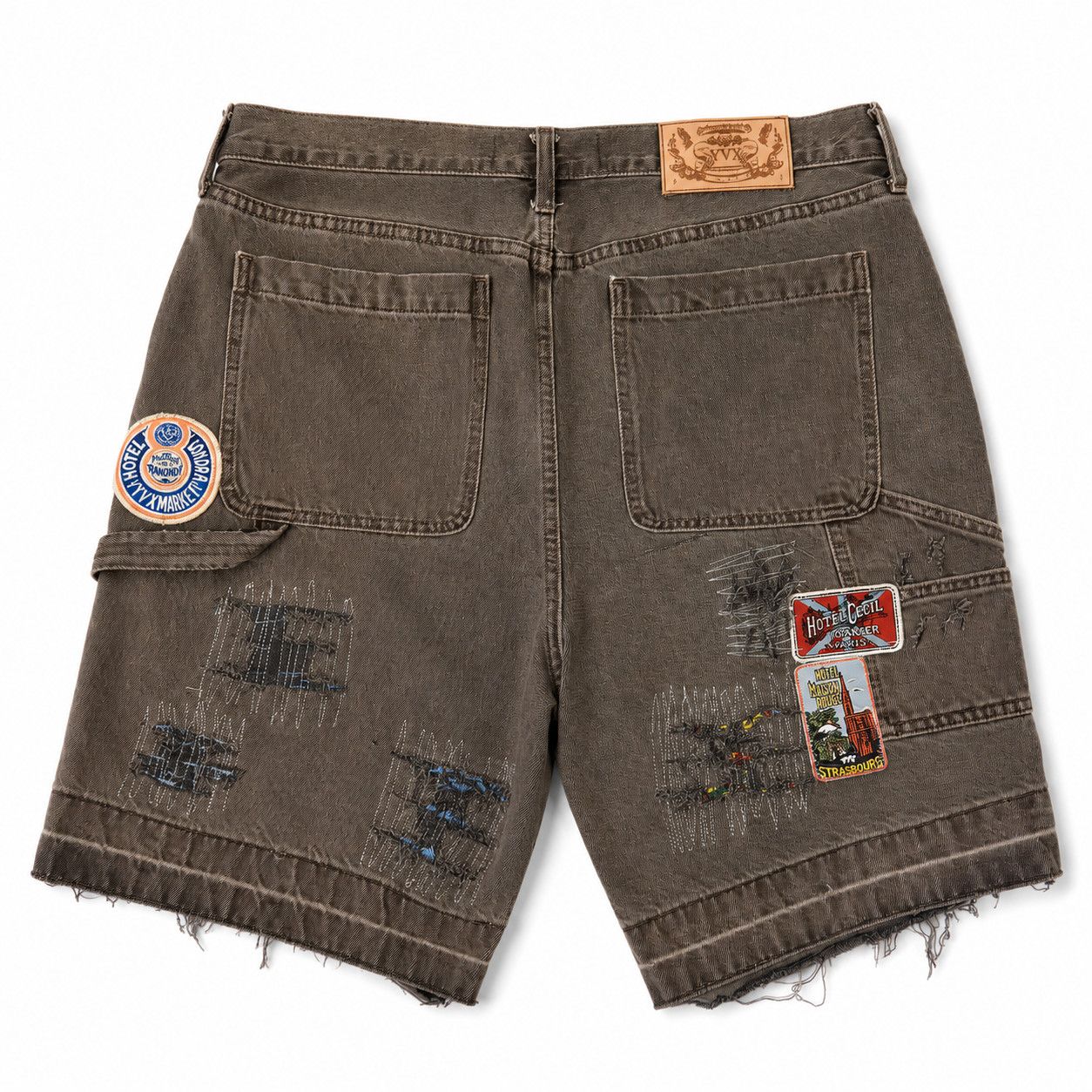 YVX YVX Renovated Patch Jean Shorts Brown Size US 34 / EU 50 - 2 Thumbnail
