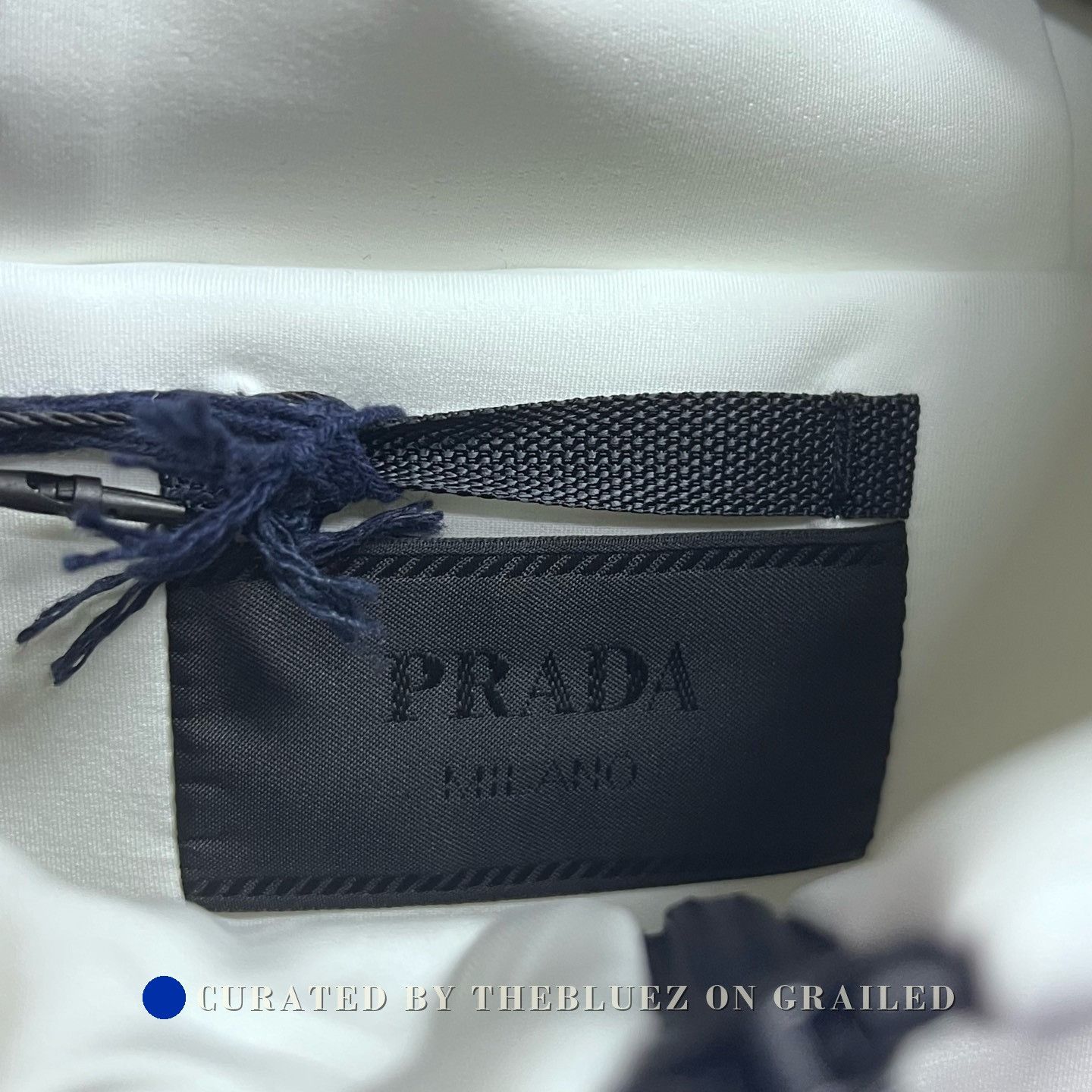 Prada Prada White Stripe Logo Zip Hooded Jacket Size US XXL / EU 58 / 5 - 3 Thumbnail