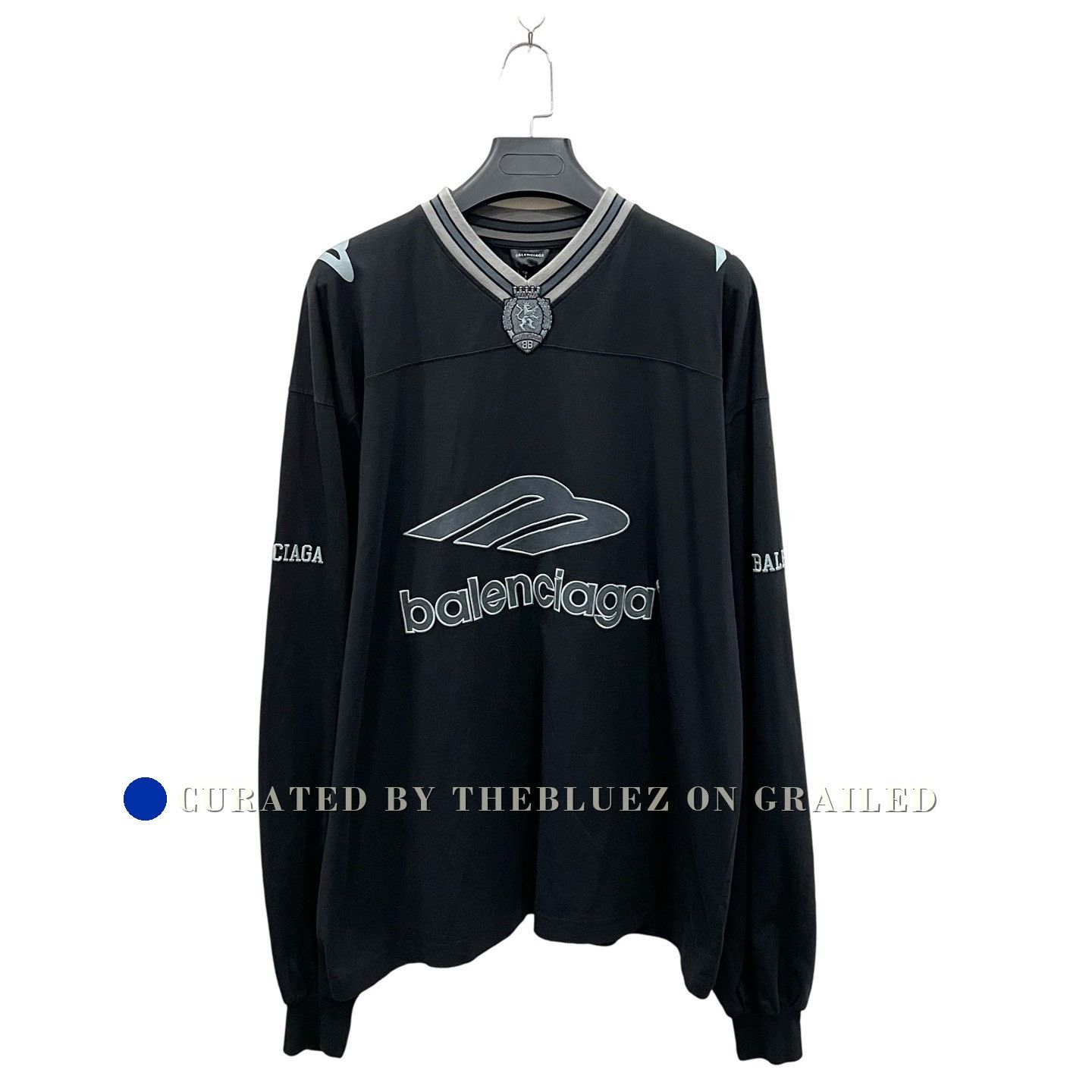 Balenciaga Balenciaga Football 3BV Collar Embroidery Long-Sleeve Size US L / EU 52-54 / 3 - 2 Thumbnail