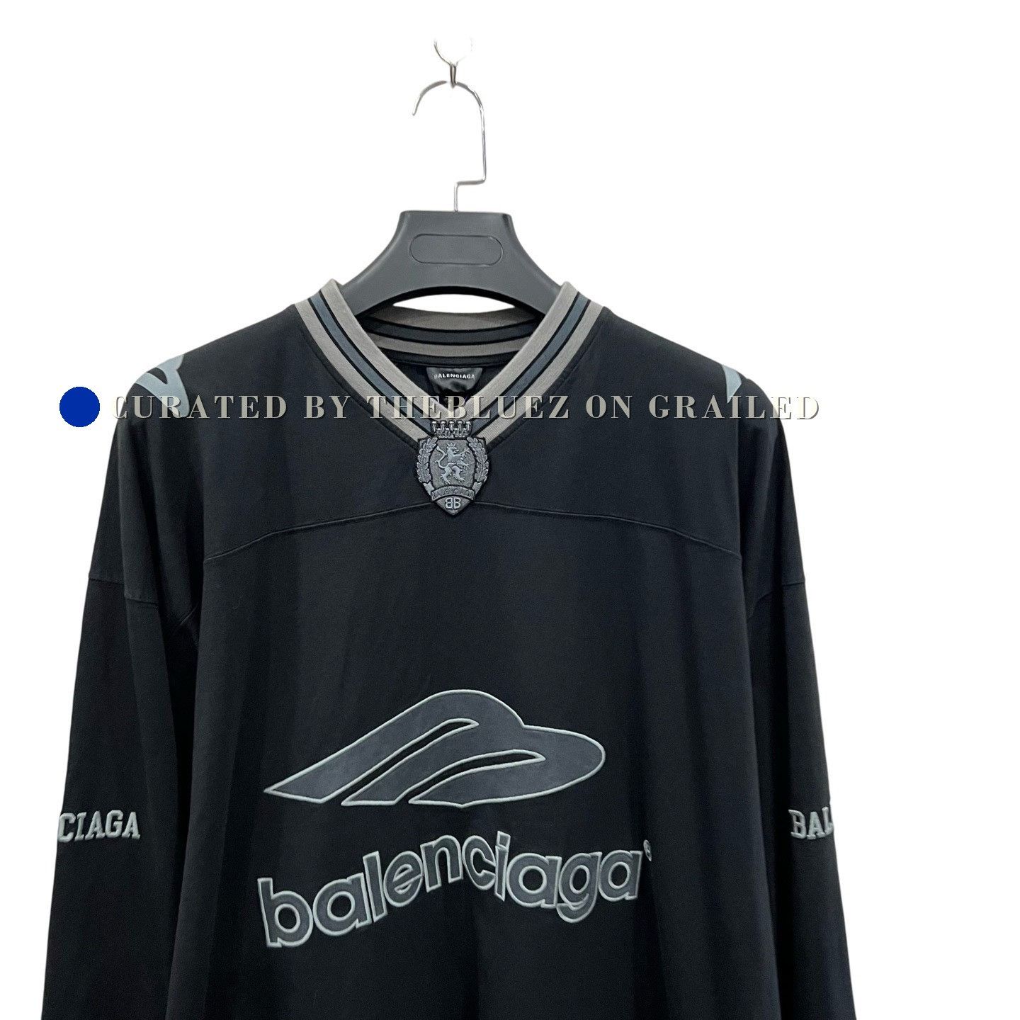 Balenciaga Balenciaga Football 3BV Collar Embroidery Long-Sleeve Size US L / EU 52-54 / 3 - 4 Thumbnail