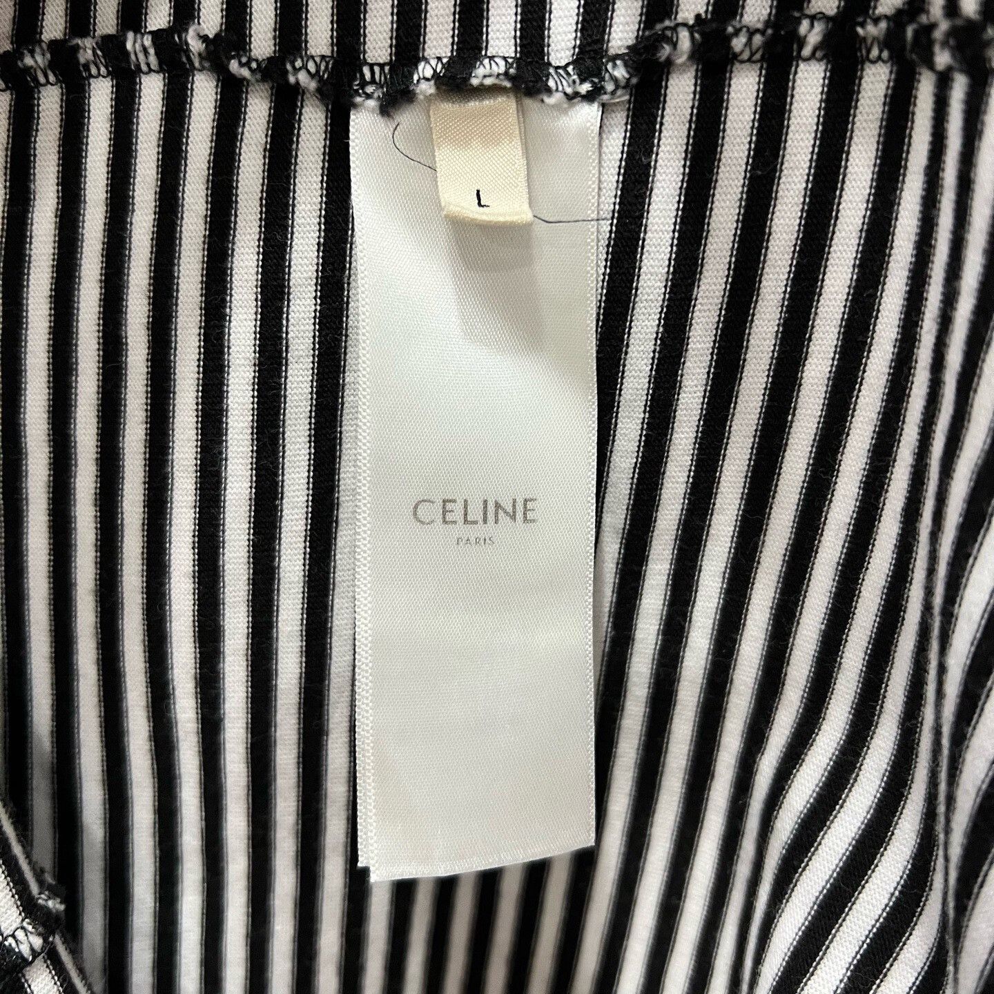 Celine Celine Triomphe Logo Striped Short Sleeve Size US L / EU 52-54 / 3 - 5 Thumbnail