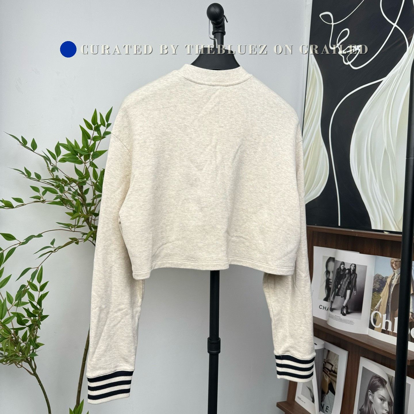 Prada Prada 23SS Beige Logo Embroidered Cropped Sweatshirt XS Size XS / US 0-2 / IT 36-38 - 2 Thumbnail