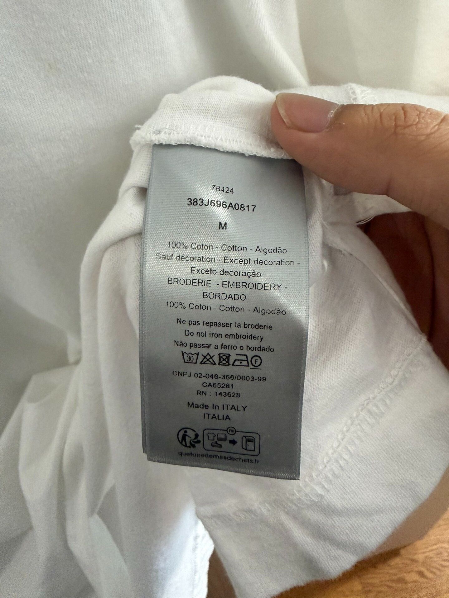 Dior Dior Chest Logo Embroidery White Crew Neck T-shirt Size US M / EU 48-50 / 2 - 4 Thumbnail