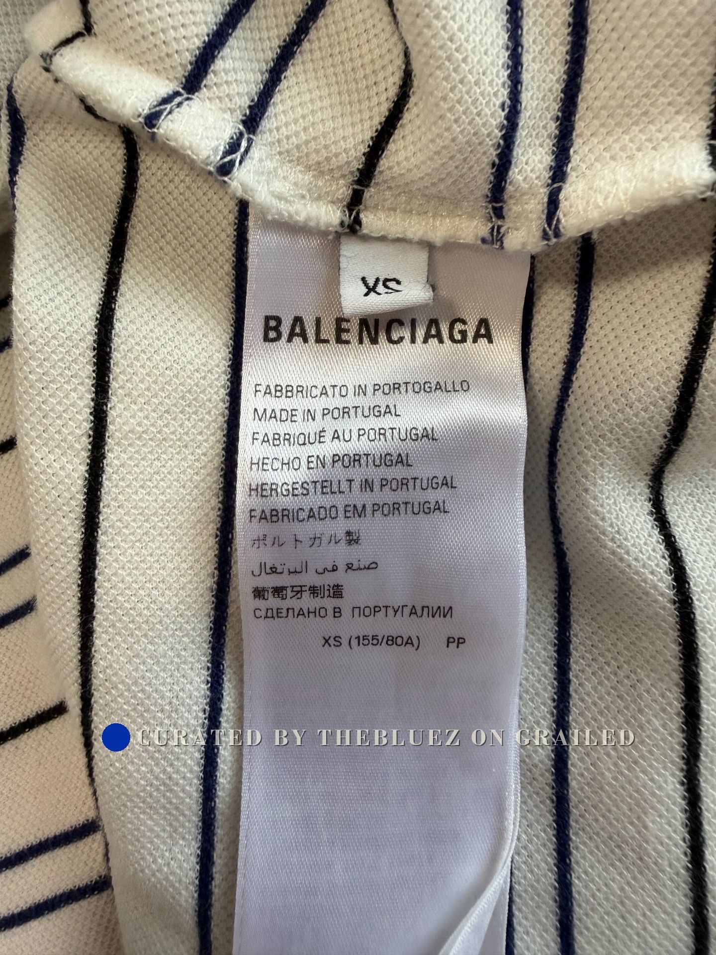 Balenciaga Balenciaga 25SS Striped Logo Short Sleeve Polo Size US XS / EU 42 / 0 - 7 Thumbnail