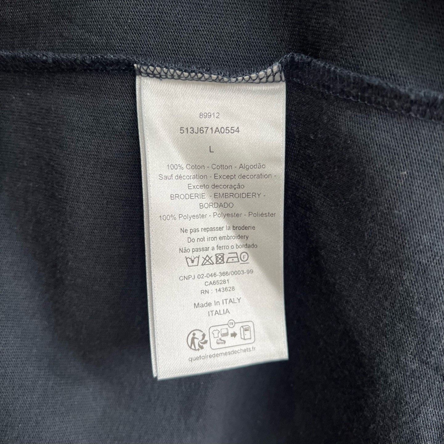 Dior Dior Embroidered Letter Short Sleeve T-Shirt Size US L / EU 52-54 / 3 - 6 Thumbnail