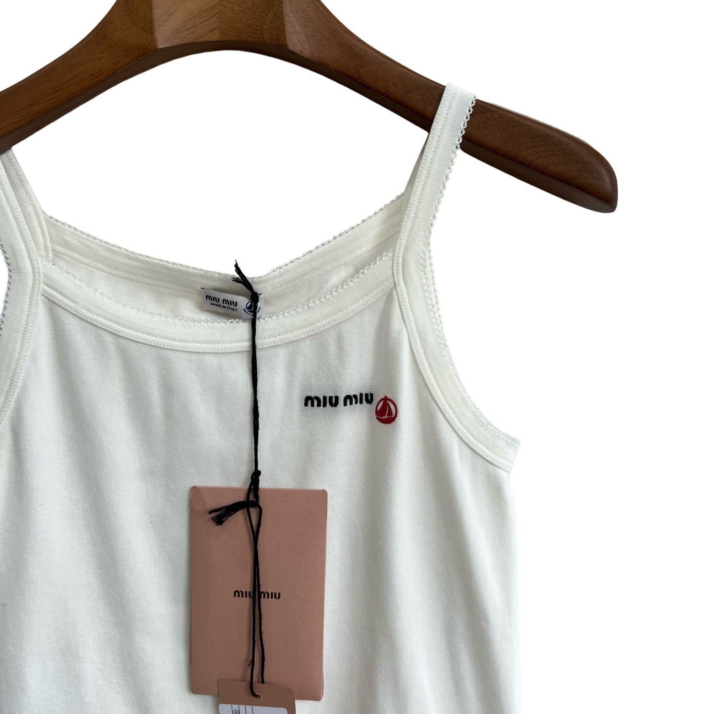 Miu Miu Miu Miu x Petit Bateau White Camisole Size S / US 4 / IT 40 - 3 Thumbnail